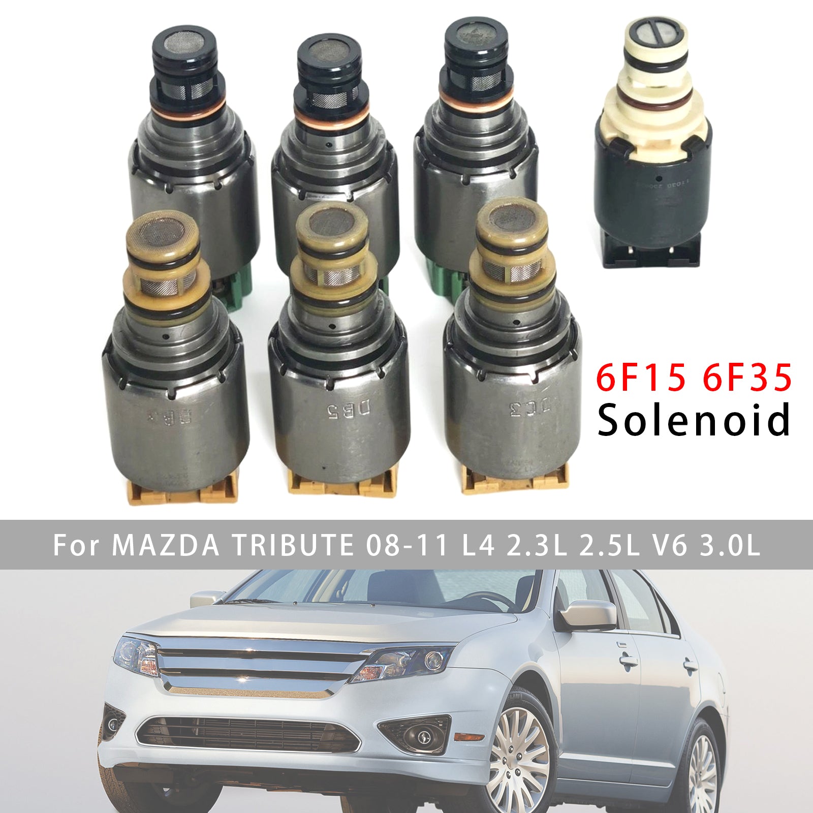 7PCS Kit d'Électrovannes de Boîte 6F15 6F35 (Type Électrovanne Noire) Pour Ford