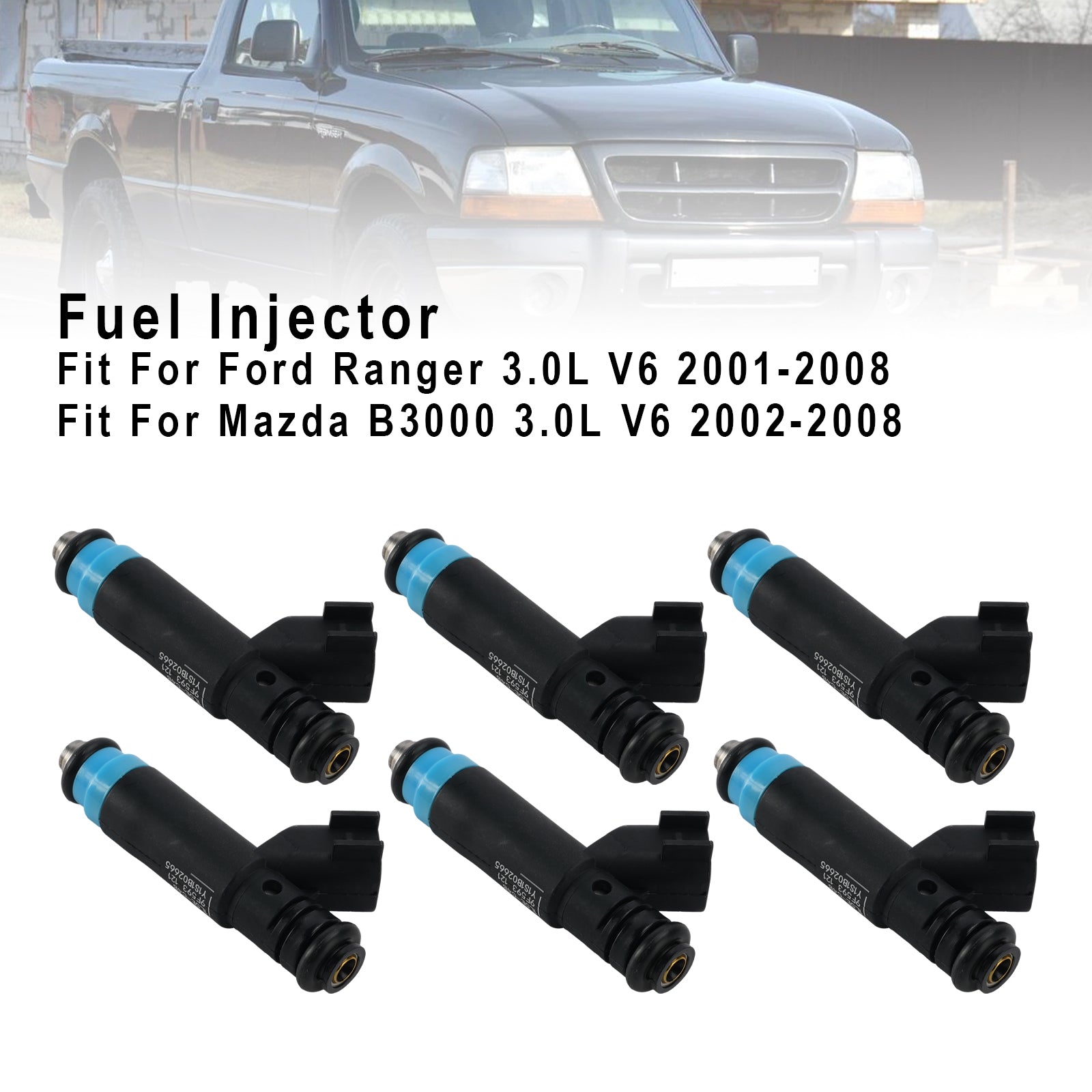 6X Injecteur Carburant Pour Pourd Ranger 01-08 Pour Mazda B3000 02-08 1L5E-C4B