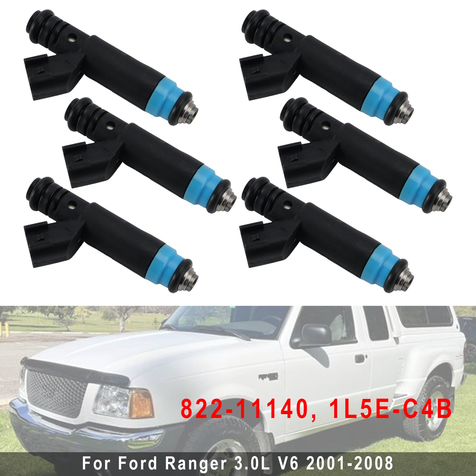 6X Injecteur Carburant Pour Pourd Ranger 01-08 Pour Mazda B3000 02-08 1L5E-C4B