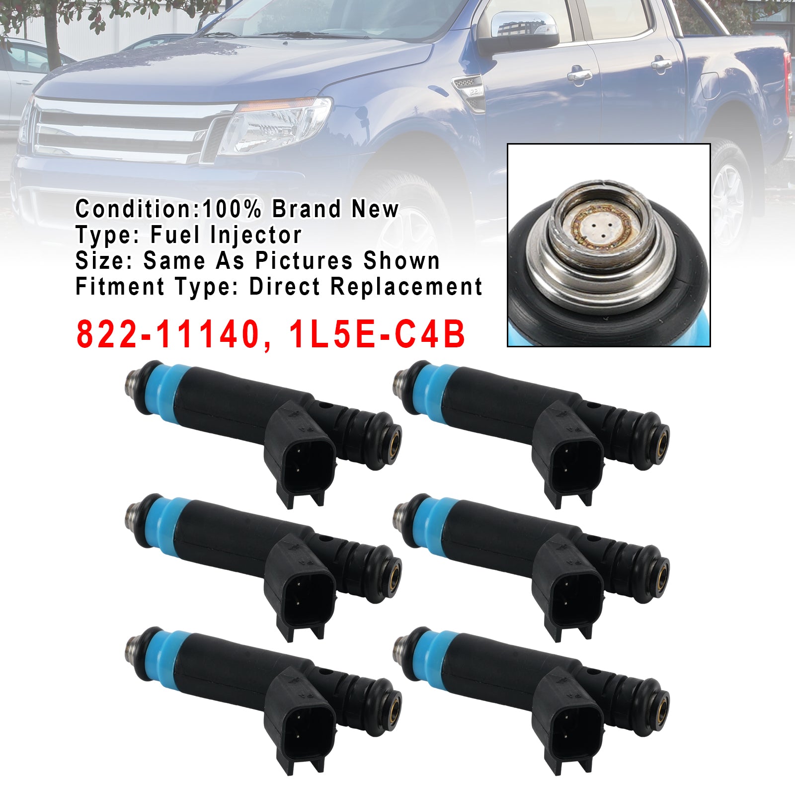 6X Injecteur Carburant Pour Pourd Ranger 01-08 Pour Mazda B3000 02-08 1L5E-C4B