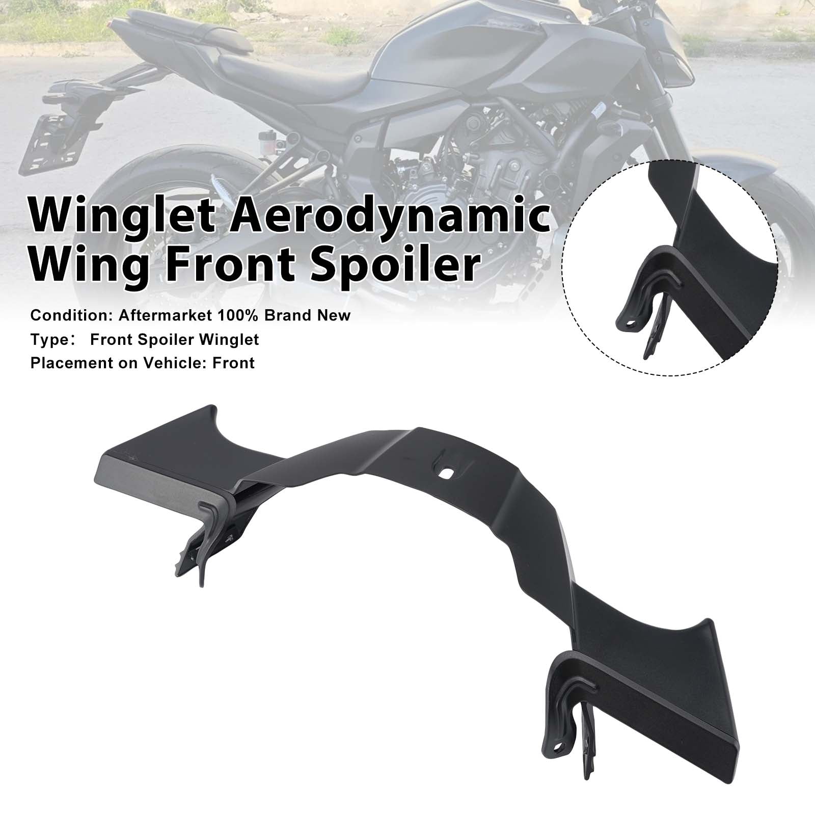 Aileron aérodynamique avant (winglet) pour Yamaha MT-07 2025-2026 Black