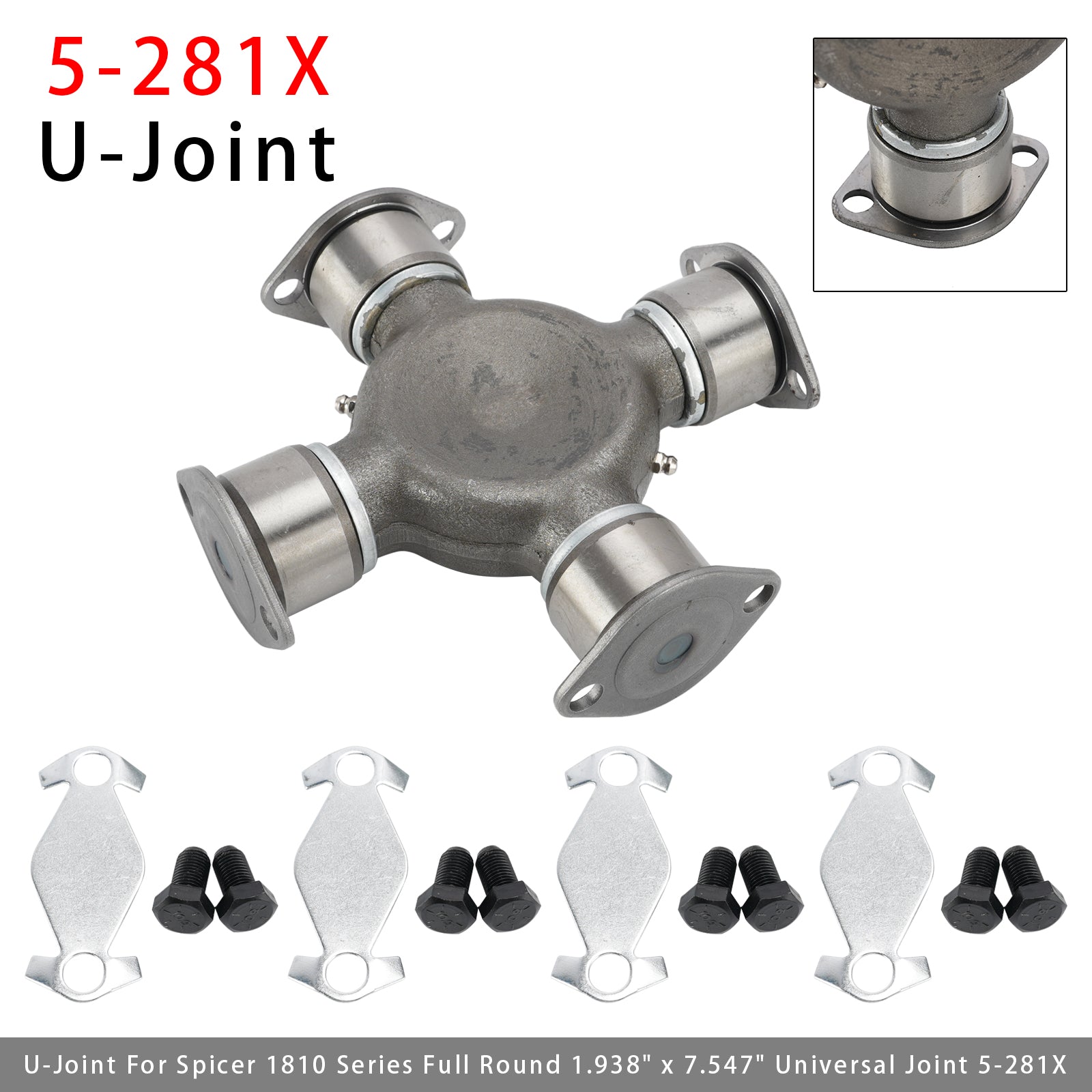 U-Joint Pour Série Spicer 1810 Rond 1.938" x 7.547" Joint de Cardan 5-281X