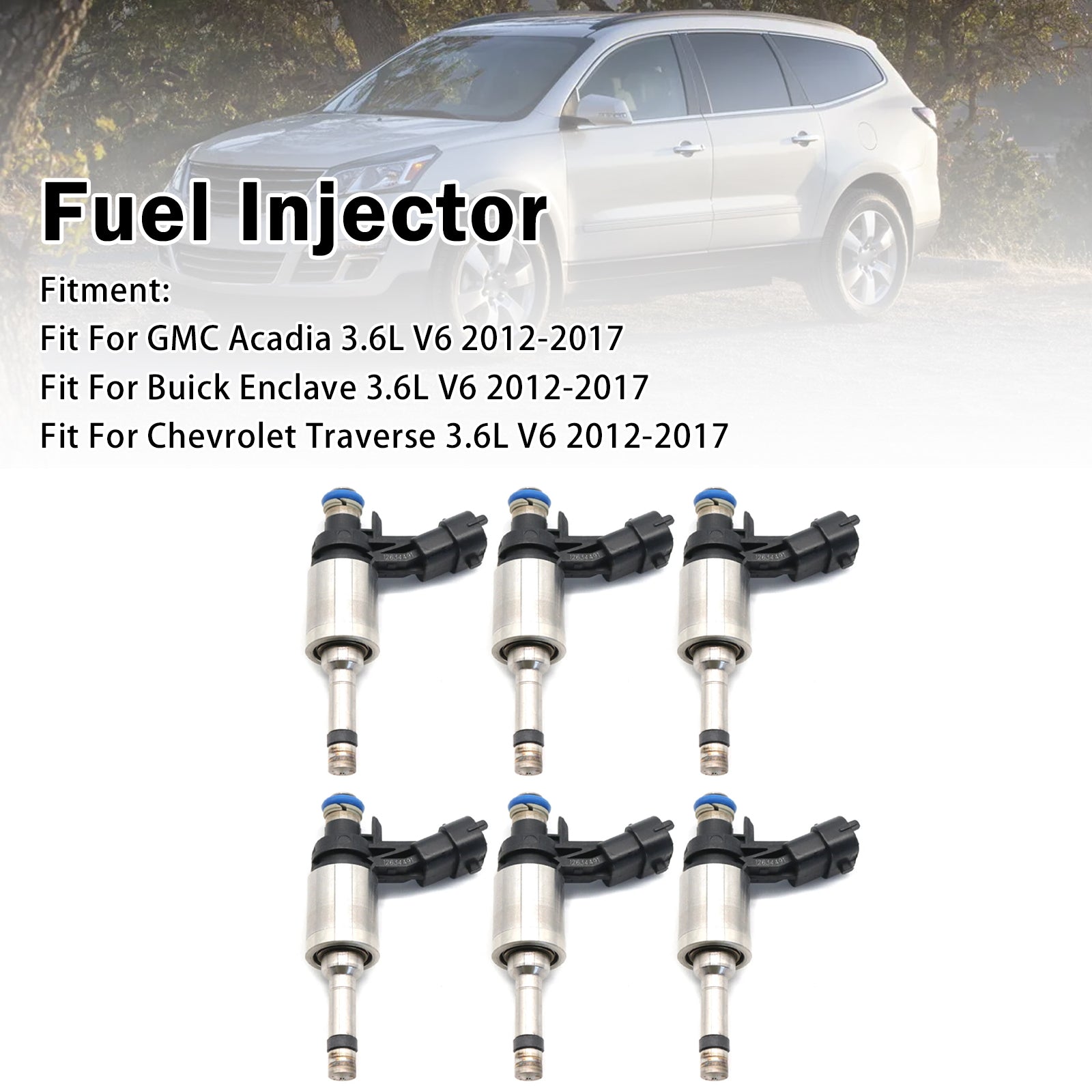 6X Injecteur Carburant Pour Chevrolet Traverse 3.6L V6 2012-2017 0261500131