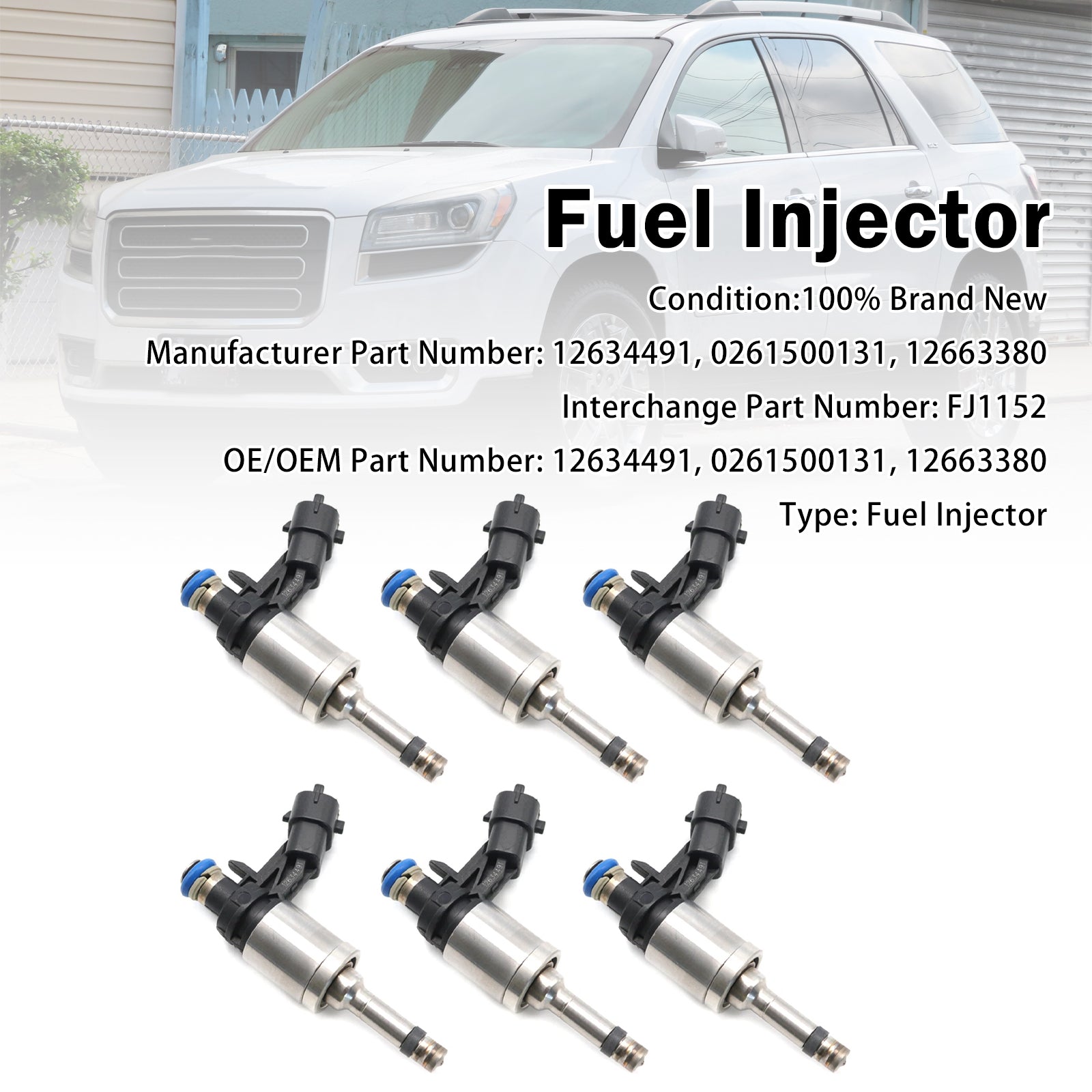 6X Injecteur Carburant Pour Chevrolet Traverse 3.6L V6 2012-2017 0261500131