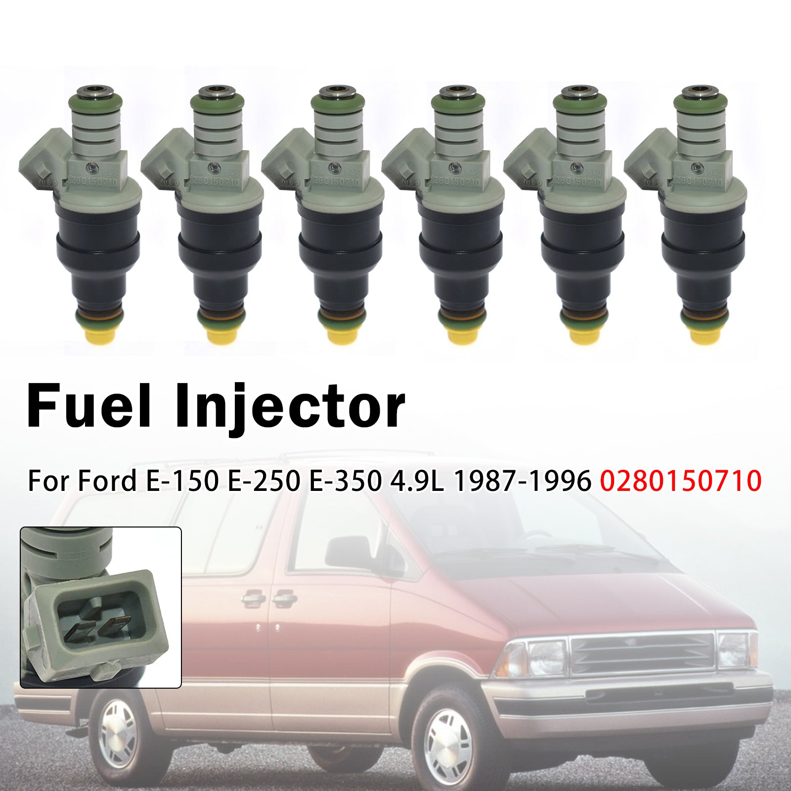 6X Injecteur Carburant Pour Pourd E-150 E-250 E-350 4.9L 1987-1996 0280150710
