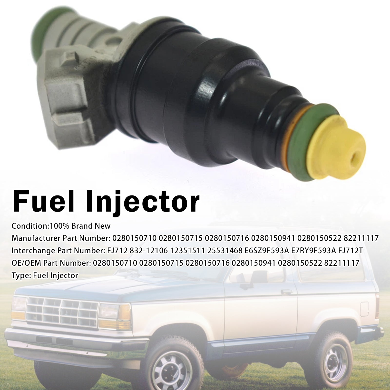 1X Injecteur Carburant Pour Pourd E-150 E-250 E-350 4.9L 1987-1996 0280150710