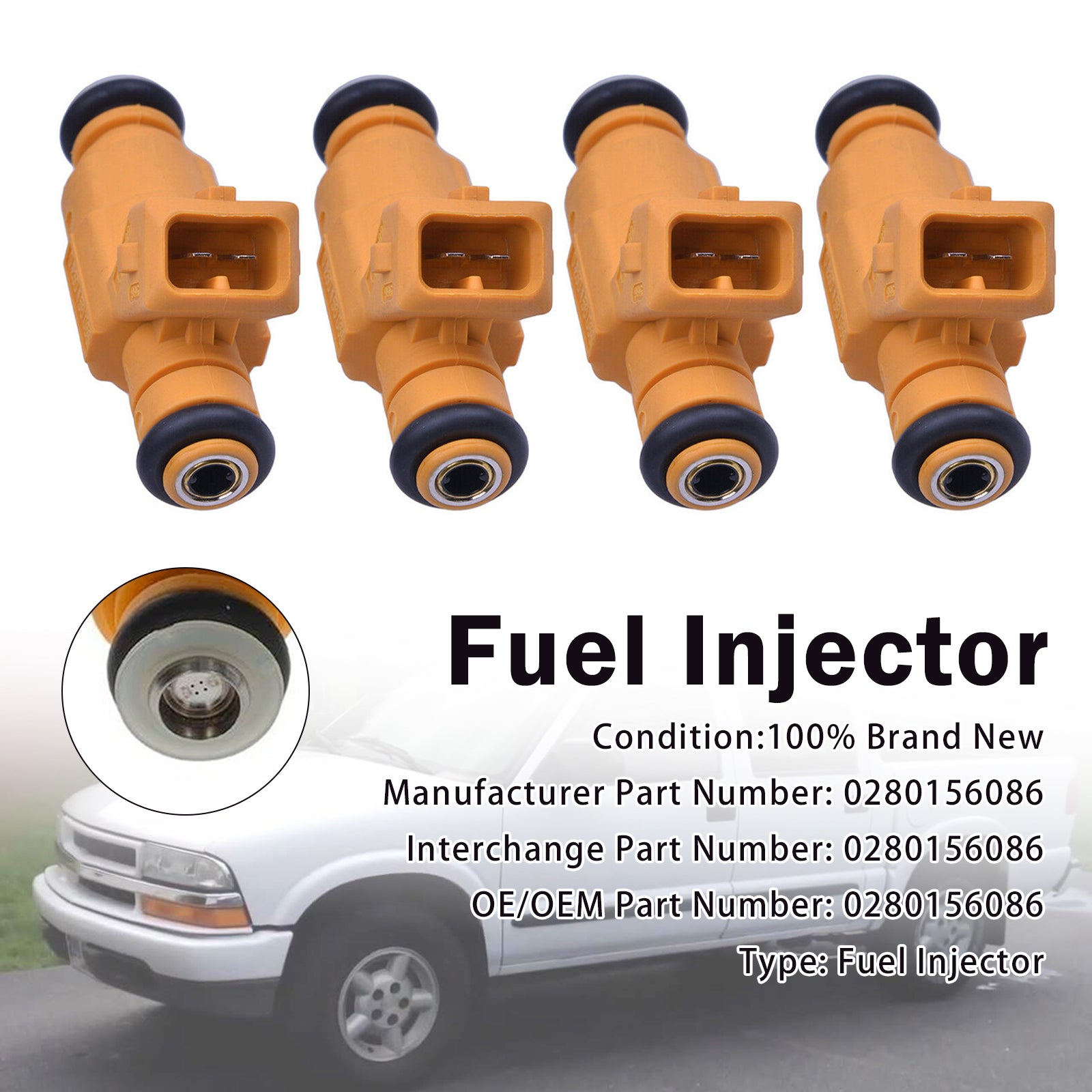 4X Injecteur Carburant Pour Chevrolet Astra Vectra Zafira S10 2.0L 0280156086