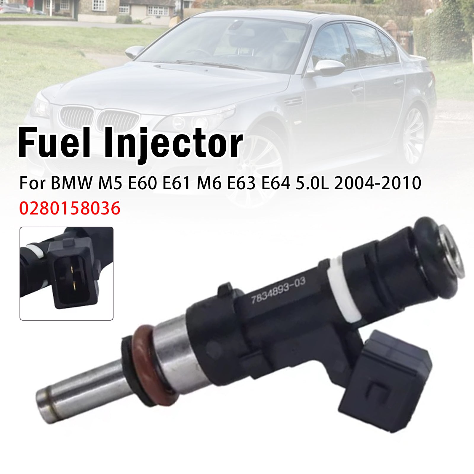 1X Injecteur Carburant Pour BMW M5 E60 E61 M6 E63 E64 5.0L 2004-2010 0280158036