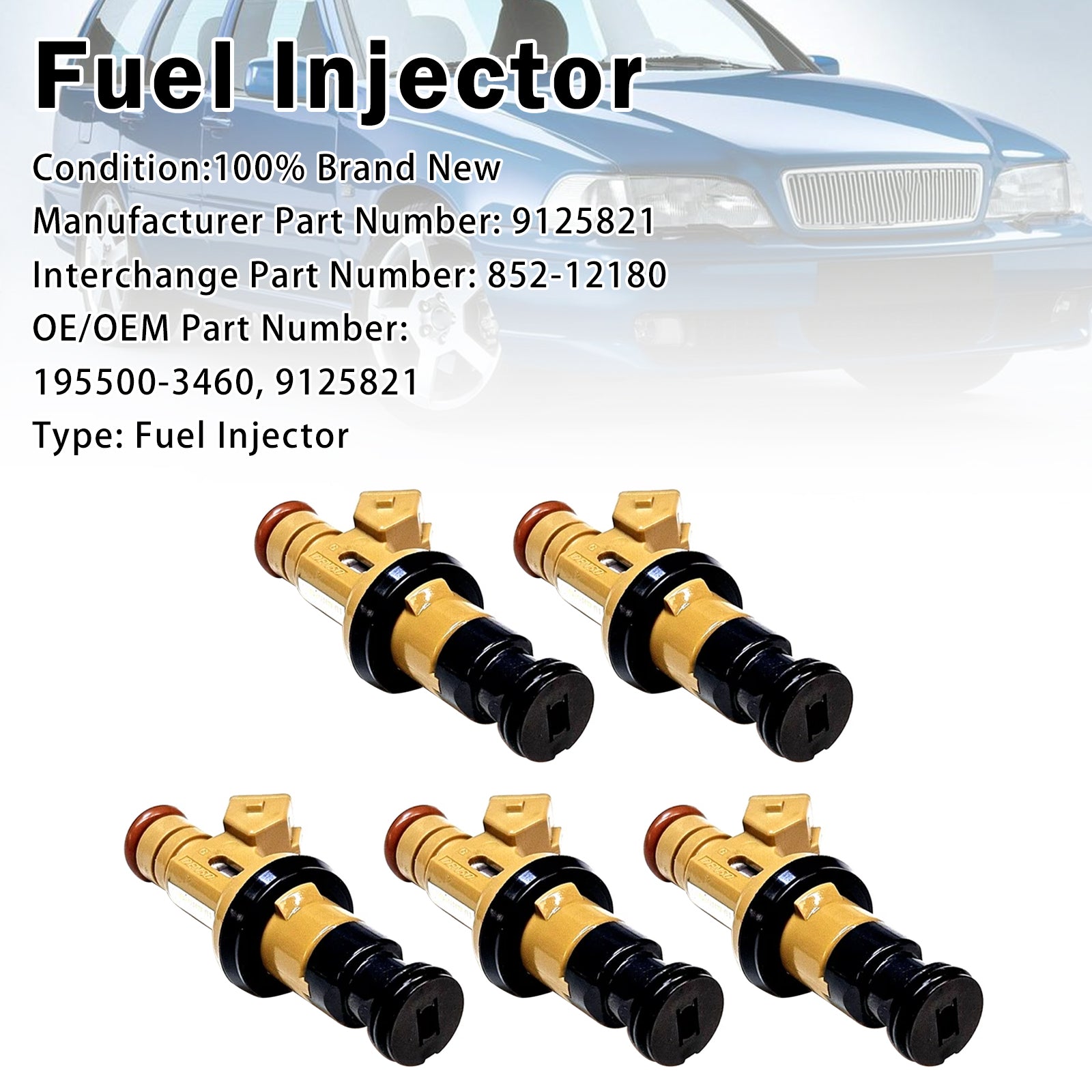 5X Injecteur Carburant Pour Volvo S70 V70 2.4L L5 1999 9125821 195500-3460