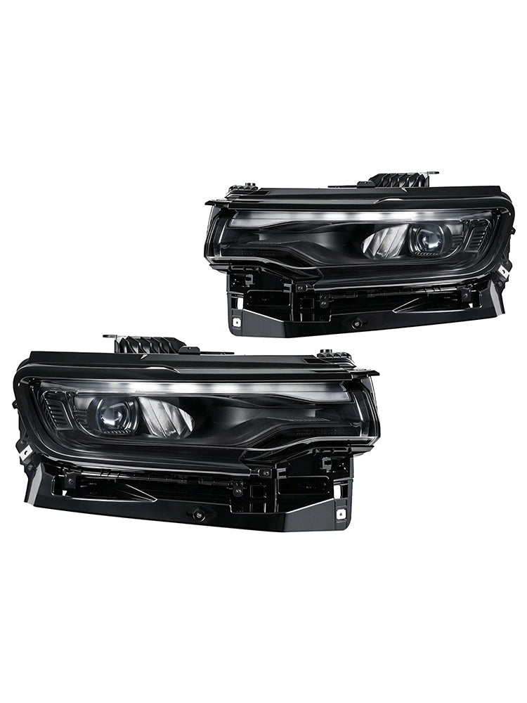 Phare Projecteur LED Complet Gauche+Droit Pour Jeep Wagoneer 2022-2025 Noir