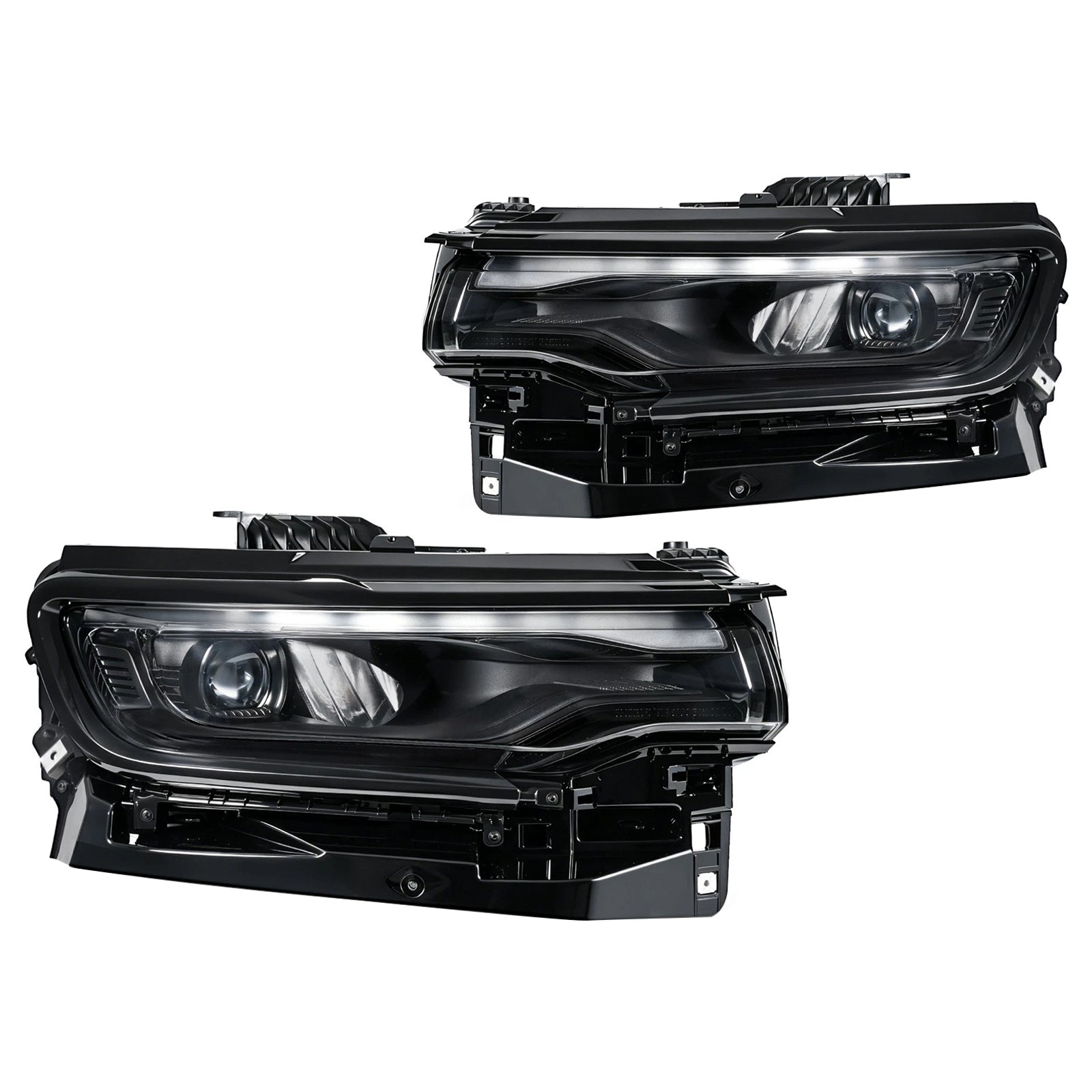 Phare Projecteur LED Complet Gauche+Droit Pour Jeep Wagoneer 2022-2025 Noir