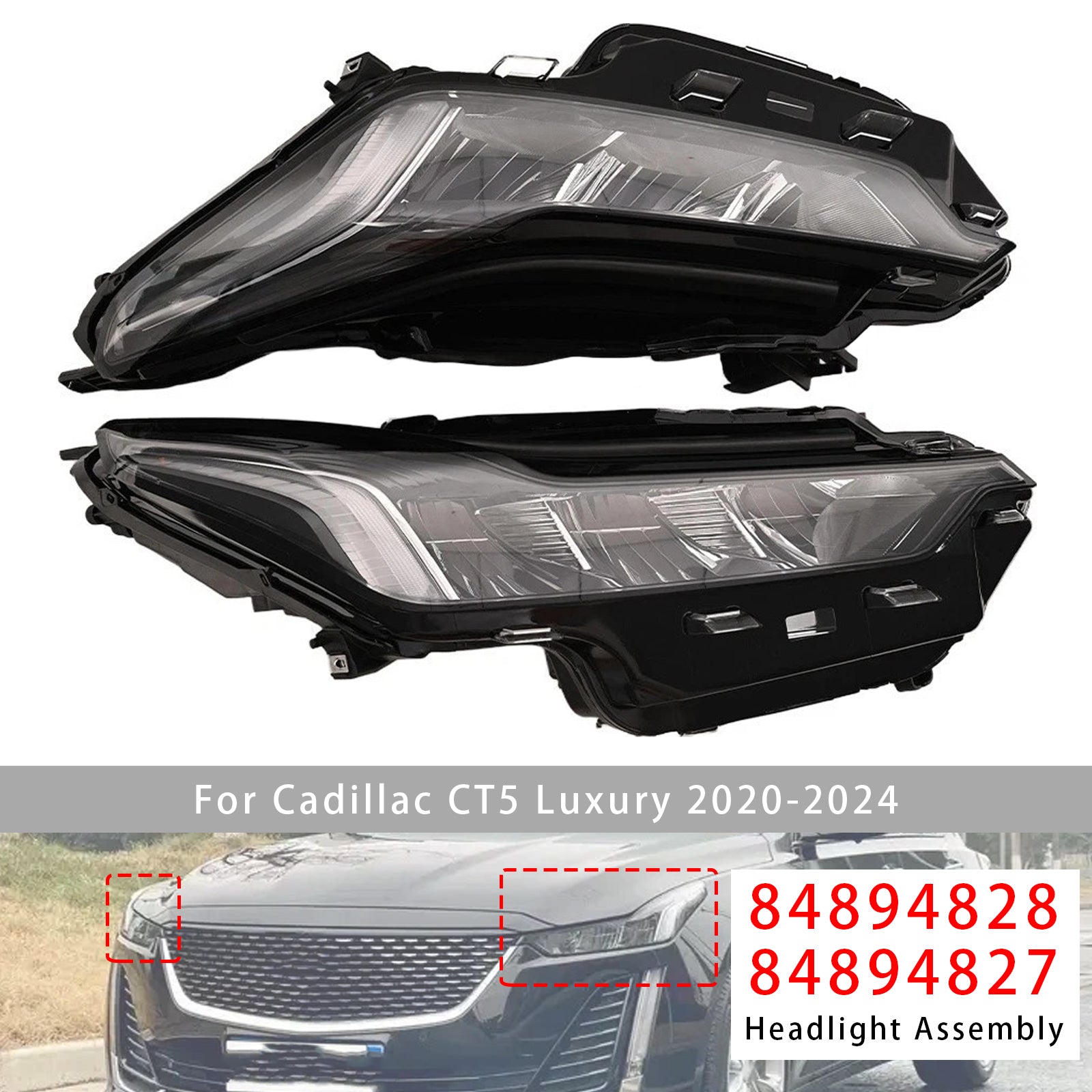 Phare LED Gauche+Droit 84894828 84894827 Pour Cadillac CT5 2020-2024