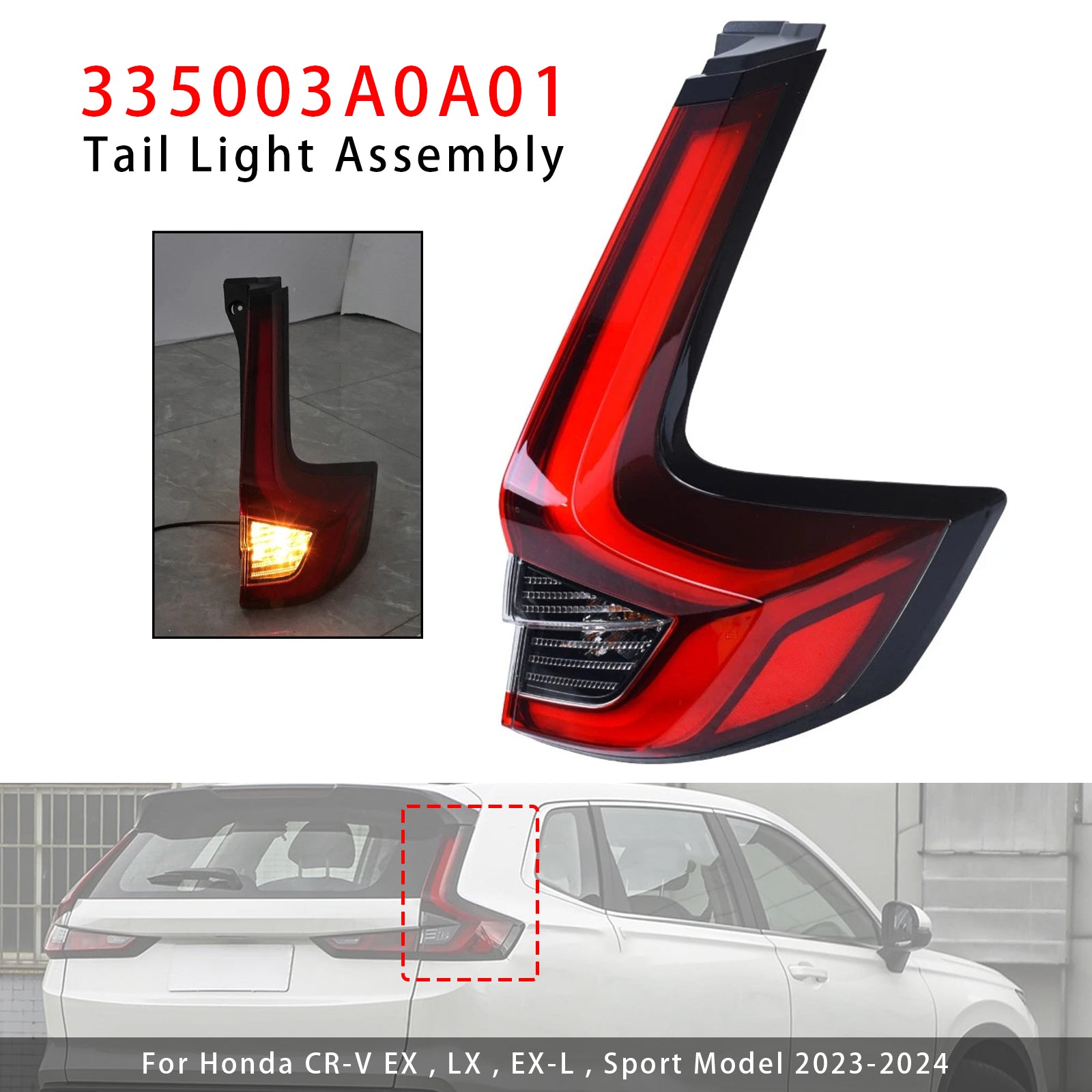 Feu Arrière LED Externe Droit 335003A0A01 Pour Honda CR-V 2023-2024