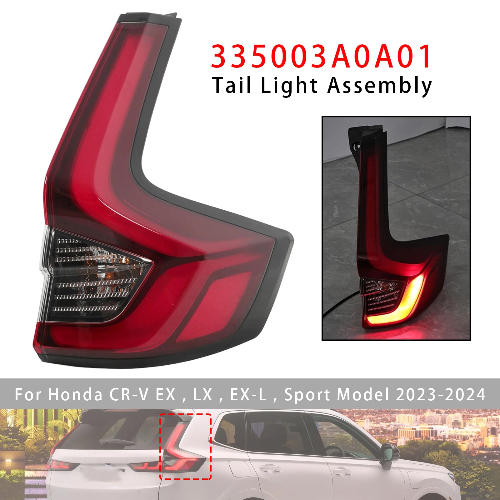 Feu Arrière LED Externe Droit 335003A0A01 Pour Honda CR-V 2023-2024
