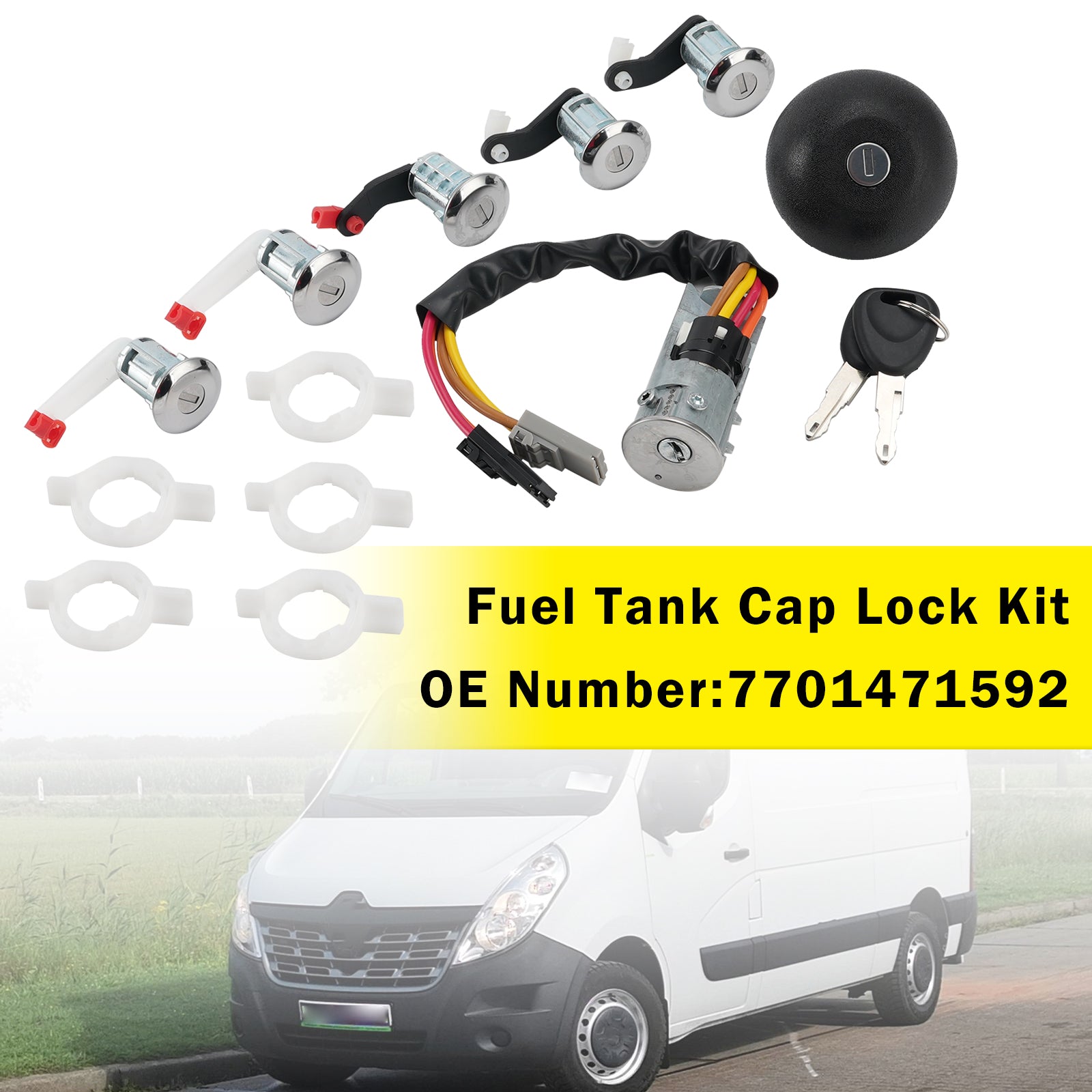 Kit Bouchon Réservoir Verrouillable 7701471592 Pour Renault Master 2