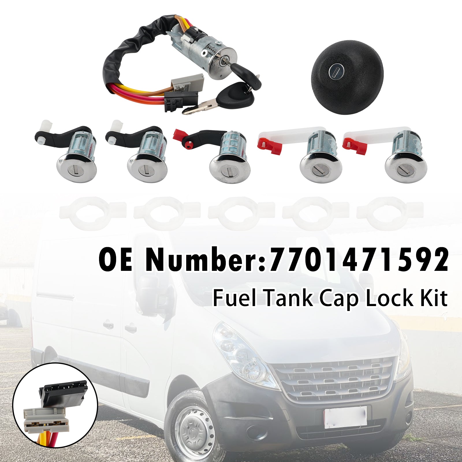 Kit Bouchon Réservoir Verrouillable 7701471592 Pour Renault Master 2