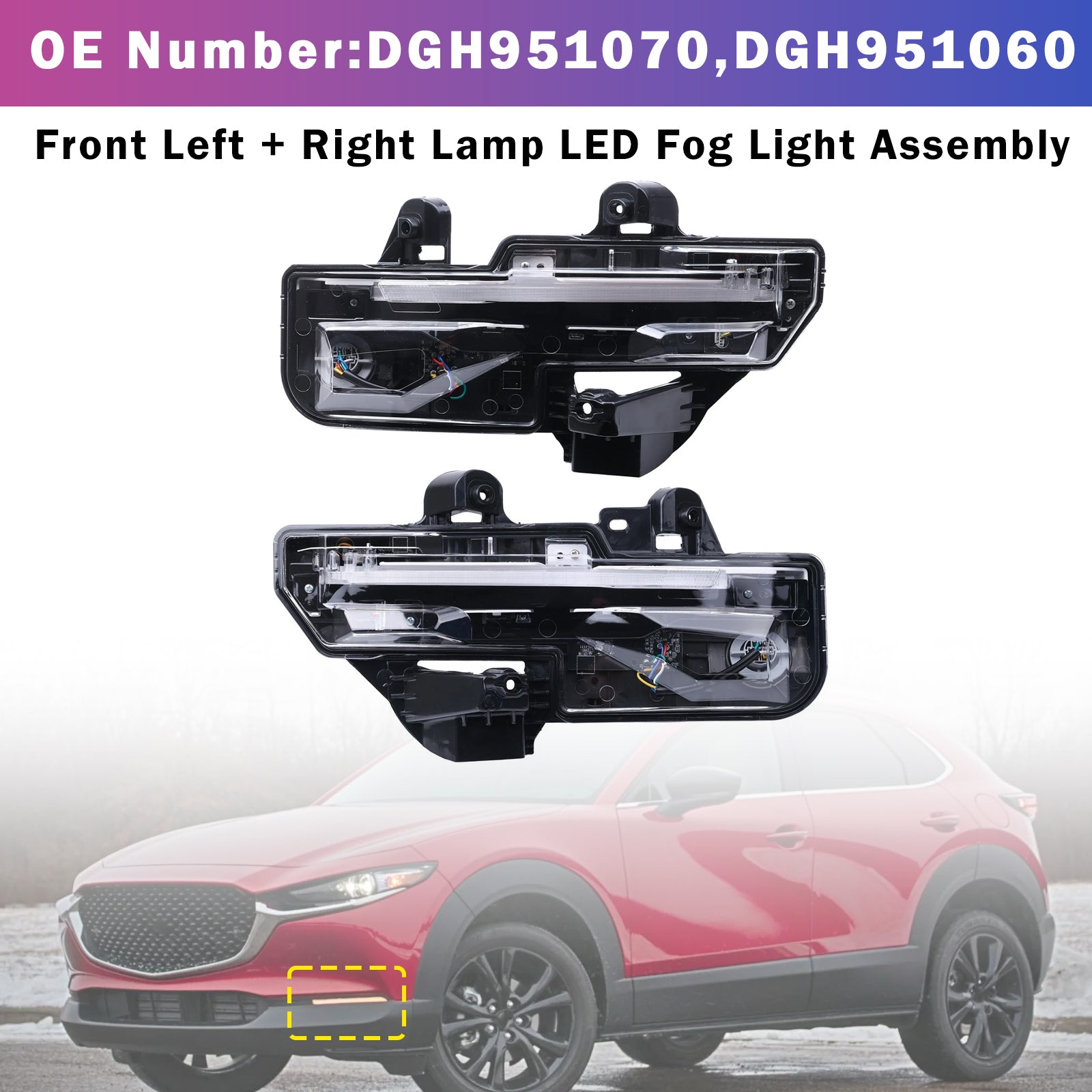 Feu antibrouillard avant DGH951070 DGH951060 Pour Mazda CX30 2020-2023
