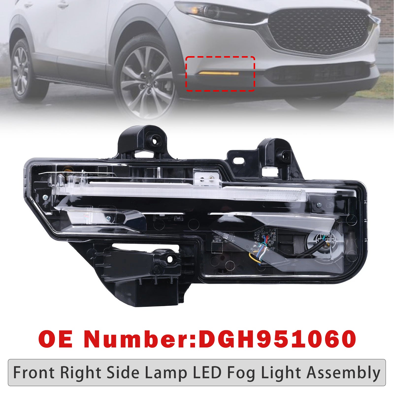 Feu antibrouillard LED avant droit DGH951060 Pour Mazda CX30 2020-2023