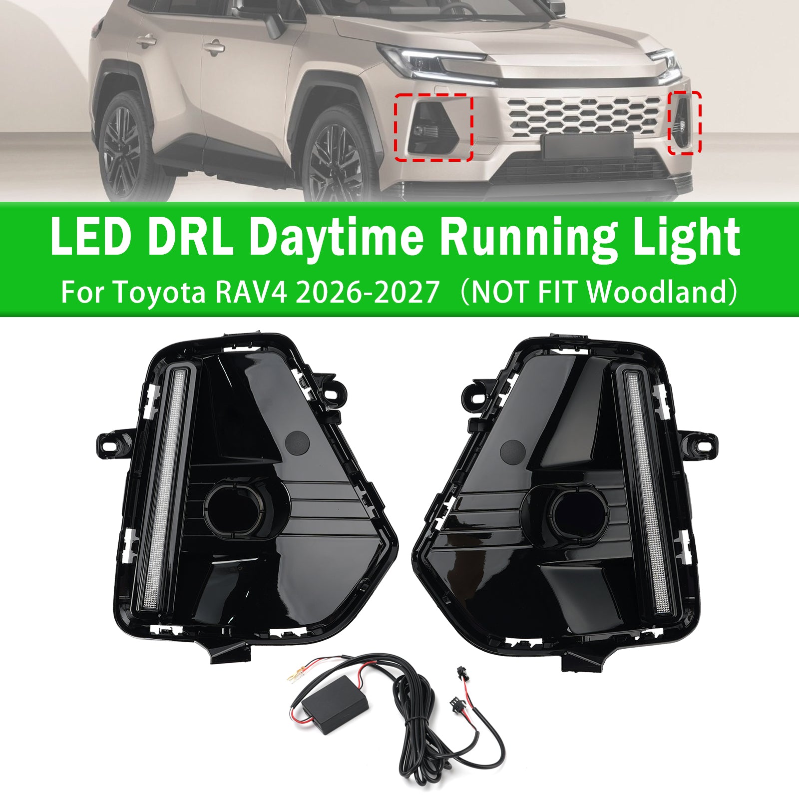 Paire Feu De Jour Pare-Chocs Avant Pour Toyota RAV4 2026-2027