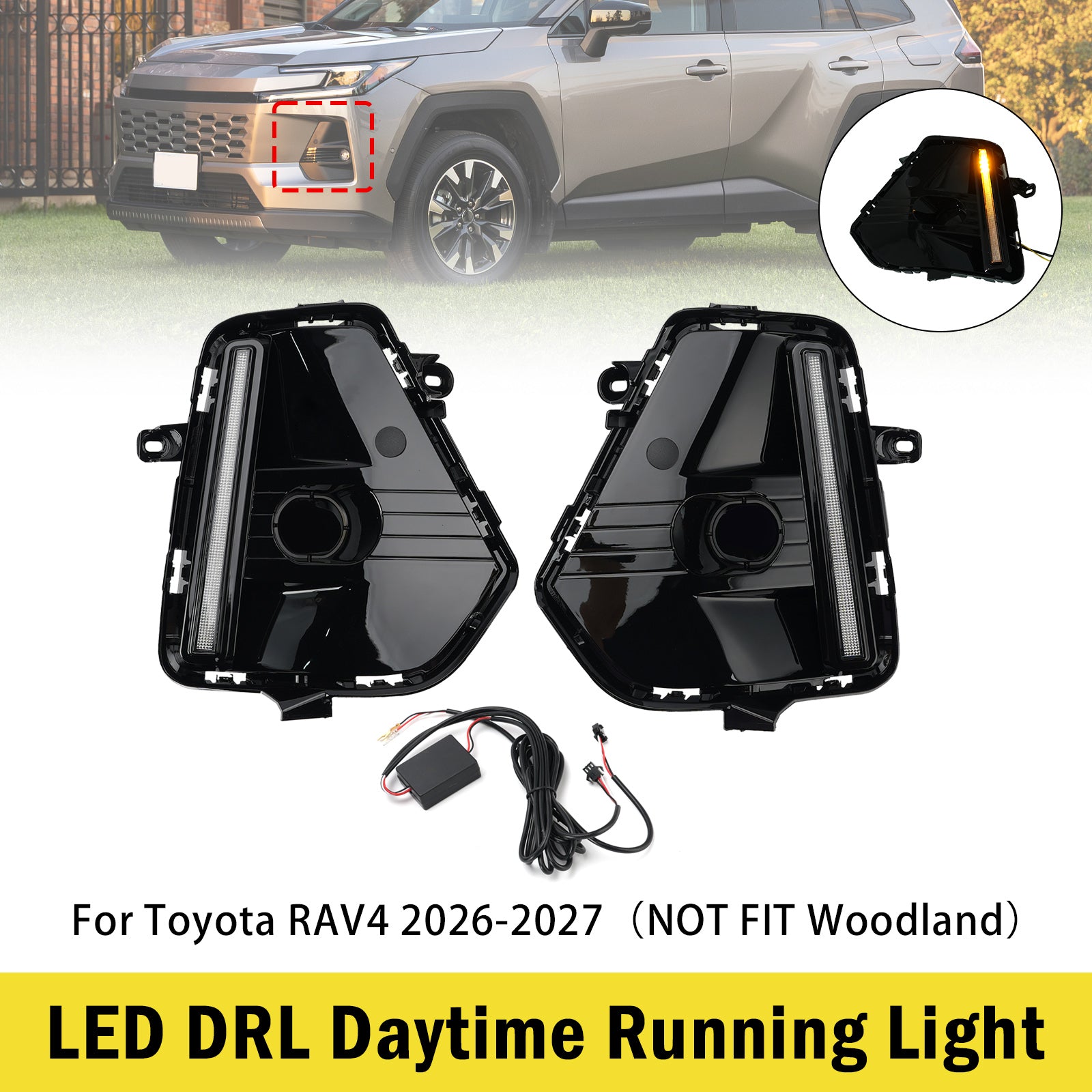 Paire Feu De Jour Pare-Chocs Avant Pour Toyota RAV4 2026-2027