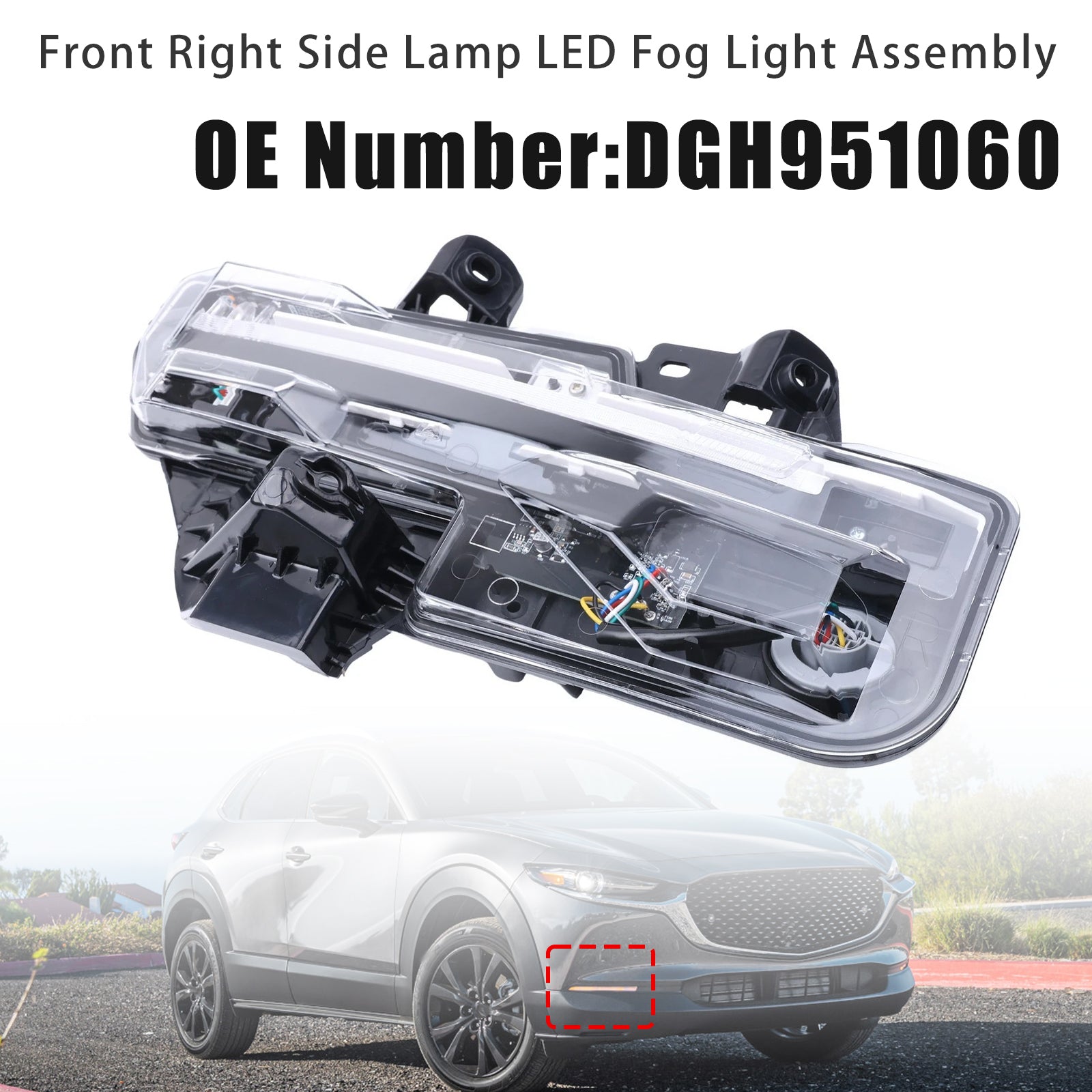 Feu antibrouillard LED avant droit DGH951060 Pour Mazda CX30 2020-2023