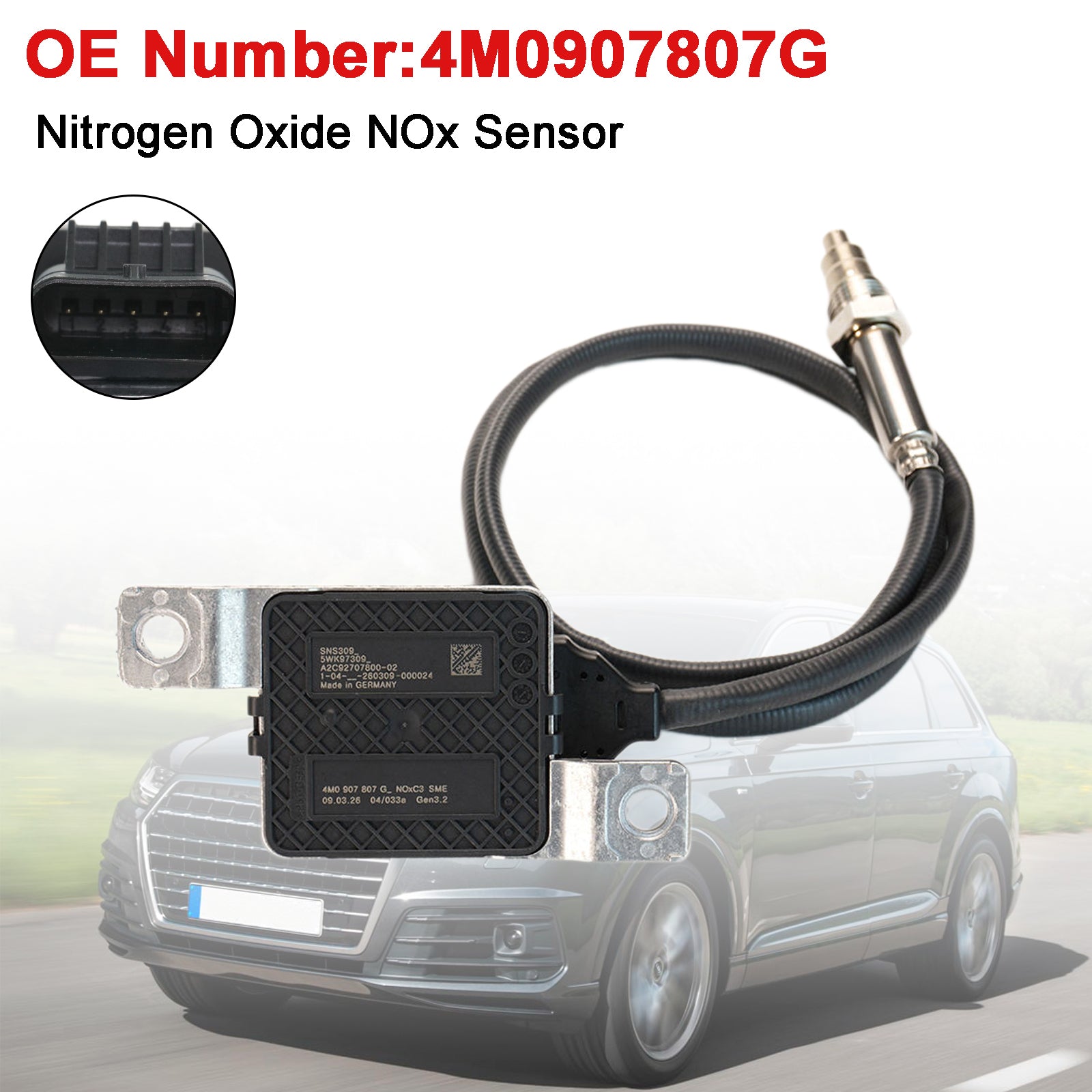 Capteur d'oxydes d'azote NOx 4M0907807G Pour Audi Q7 2015-2021