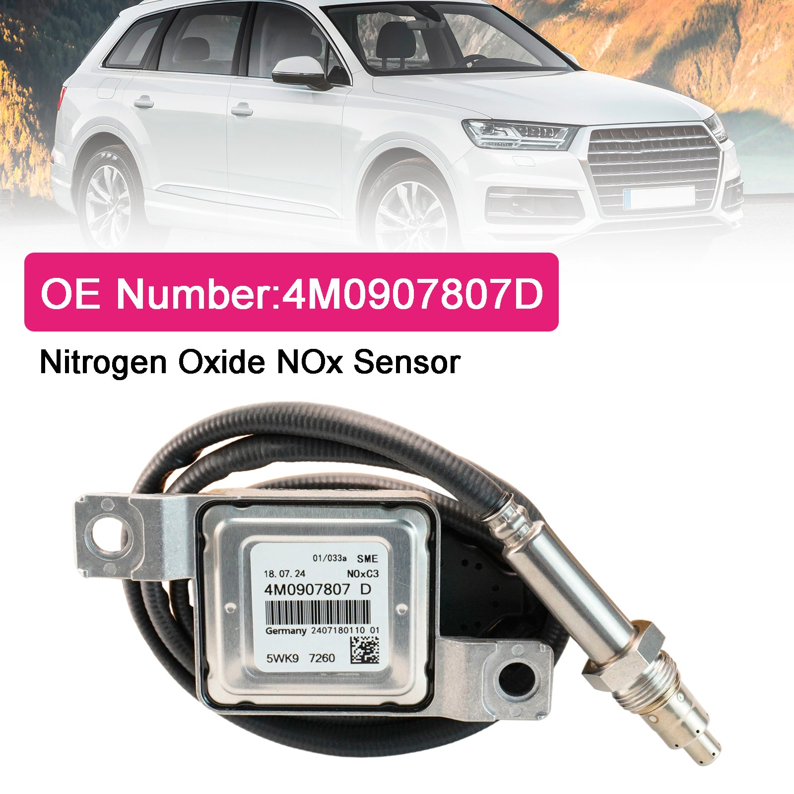 Capteur D'Oxydes D'Azote Nox 4M0907807D Pour Audi Q7 VW Touareg 3.0L 2015-2021