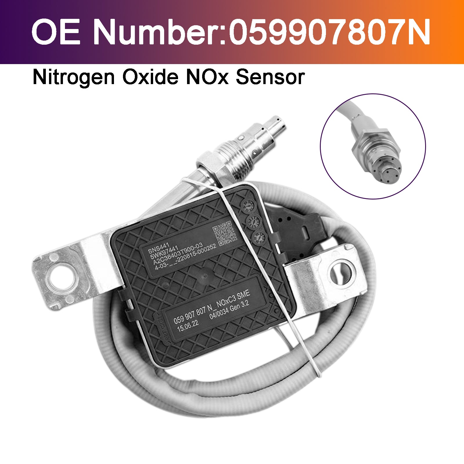 Capteur D'Oxydes D'Azote Nox 059907807N Pour VW Touareg 3.0 V6 TDI 2010-2018