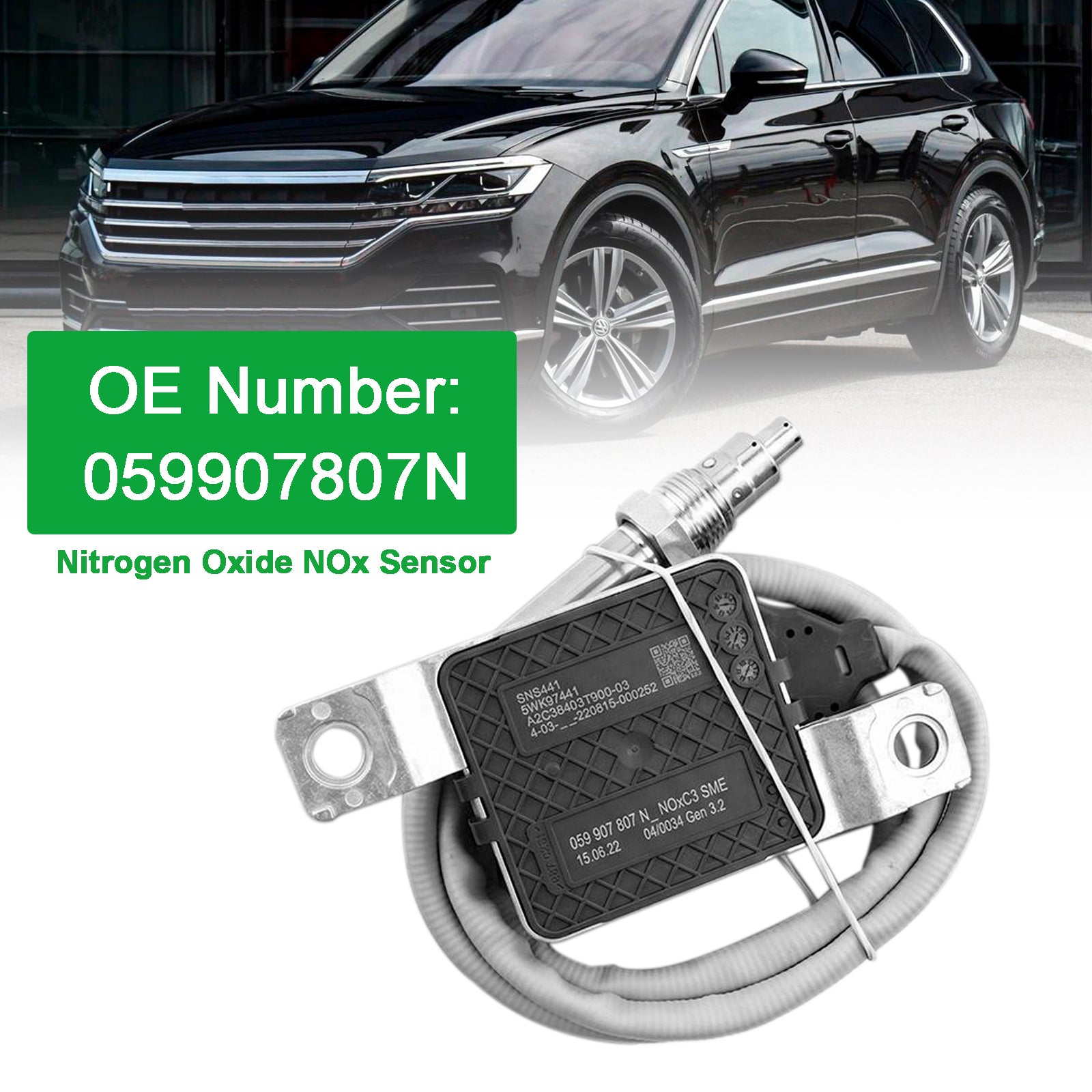 Capteur D'Oxydes D'Azote Nox 059907807N Pour VW Touareg 3.0 V6 TDI 2010-2018