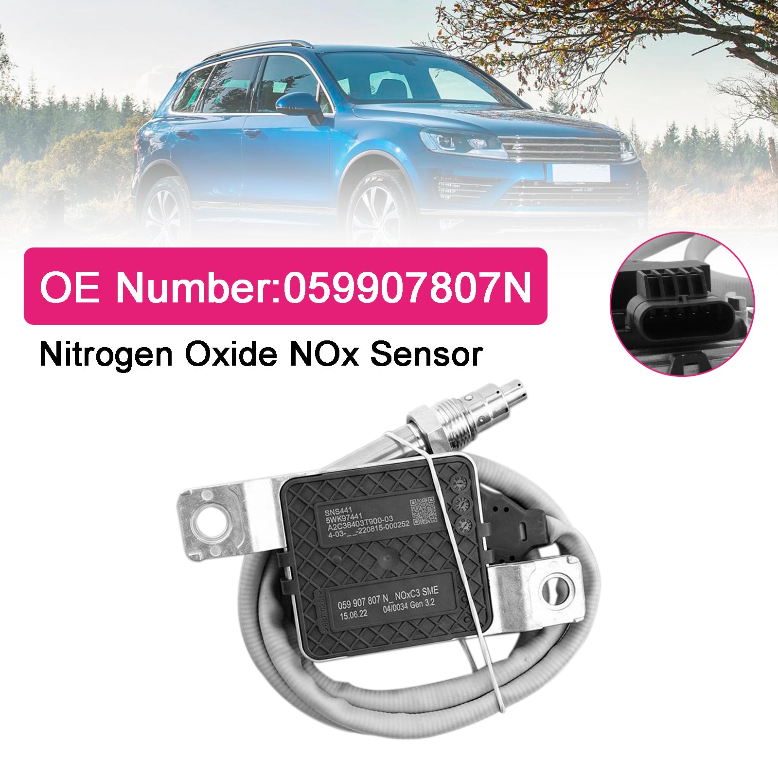 Capteur D'Oxydes D'Azote Nox 059907807N Pour VW Touareg 3.0 V6 TDI 2010-2018