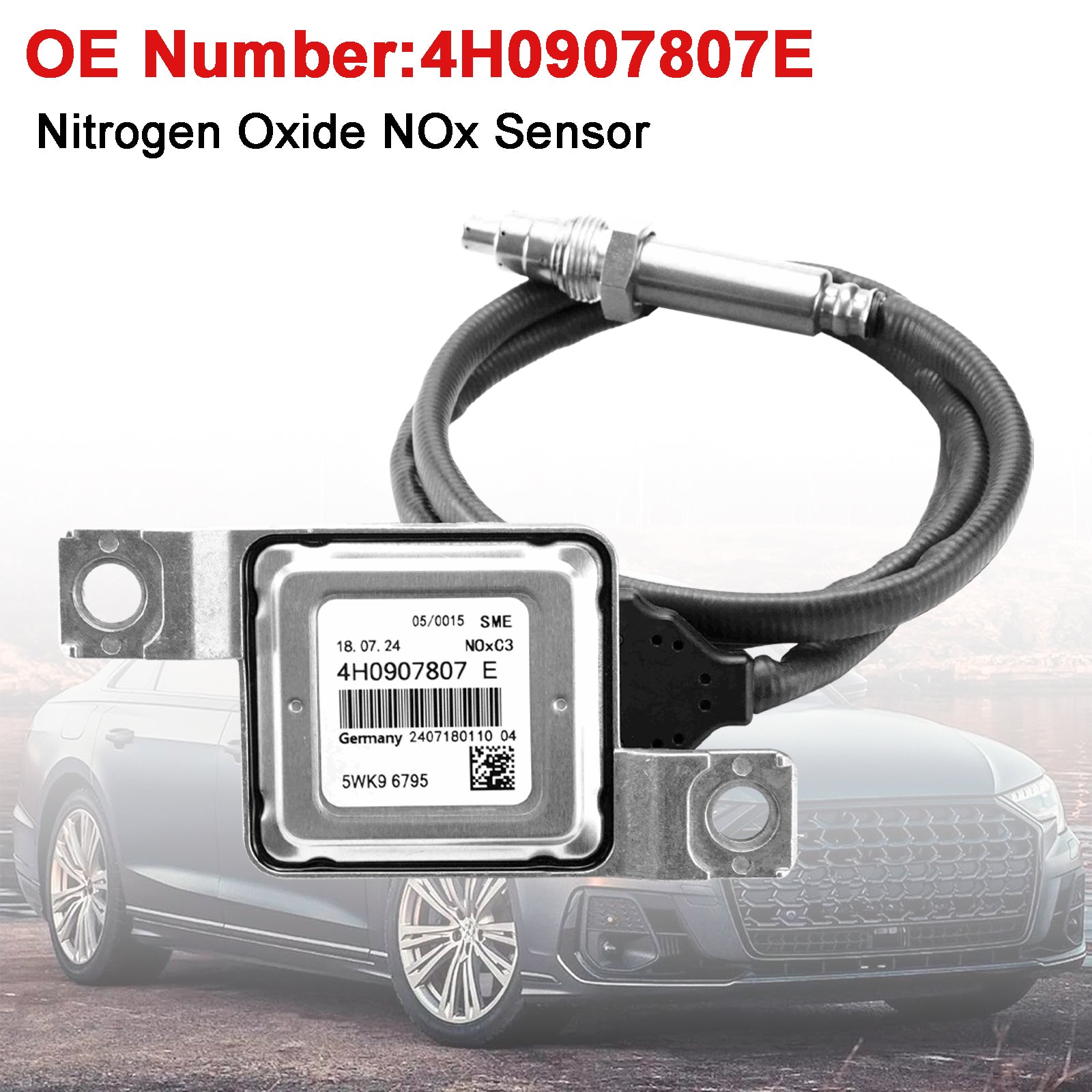 Capteur D'Oxydes D'Azote Nox 4H0907807E Pour Audi A8 Quattro 3.0TDI 2014-2016