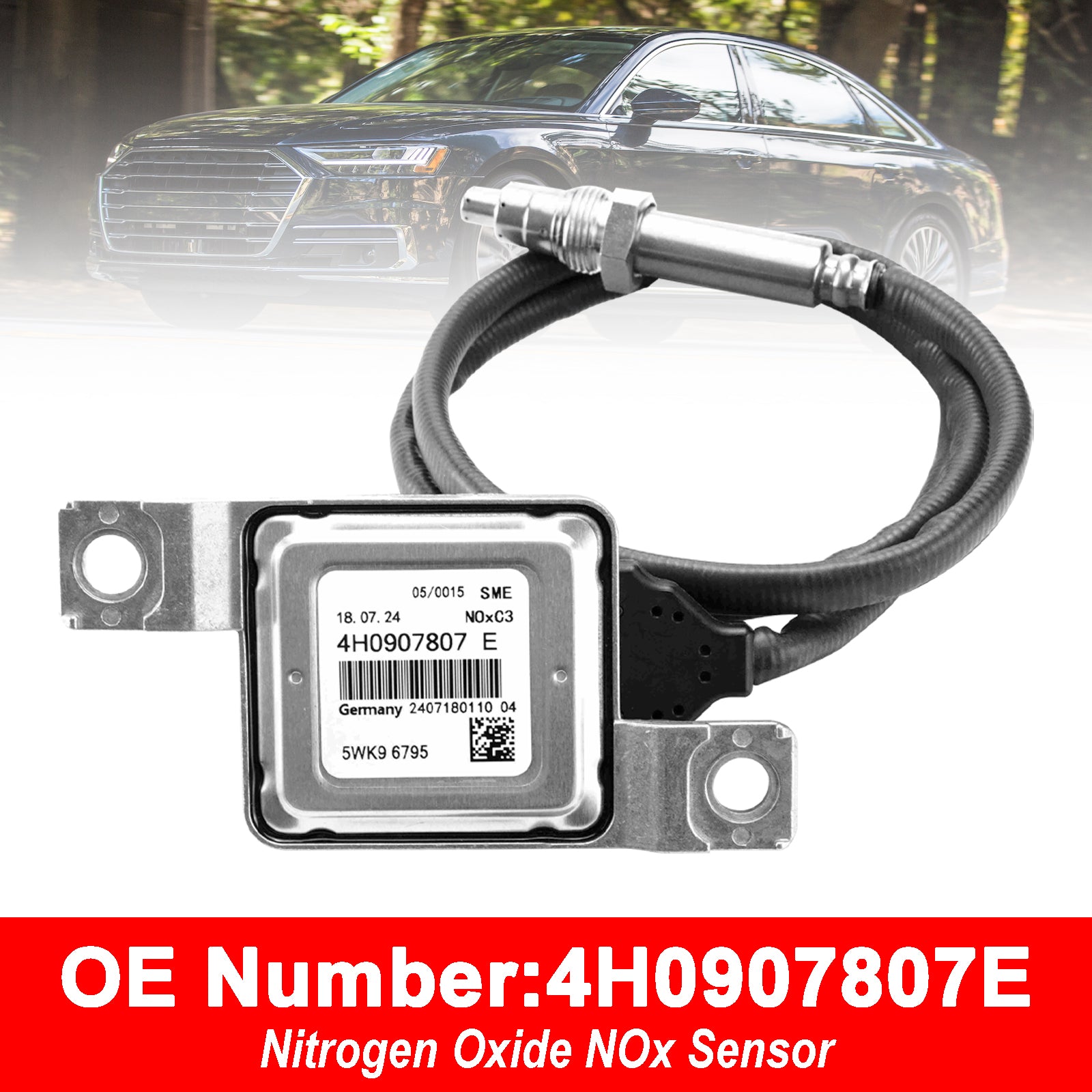 Capteur D'Oxydes D'Azote Nox 4H0907807E Pour Audi A8 Quattro 3.0TDI 2014-2016