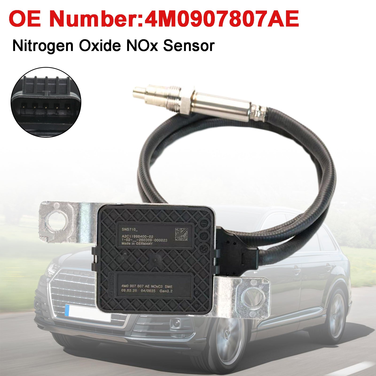 Capteur D'Oxydes D'Azote Nox 4M0907807AE Pour Audi Q7 VW Touareg 3.0 TDI 15-21