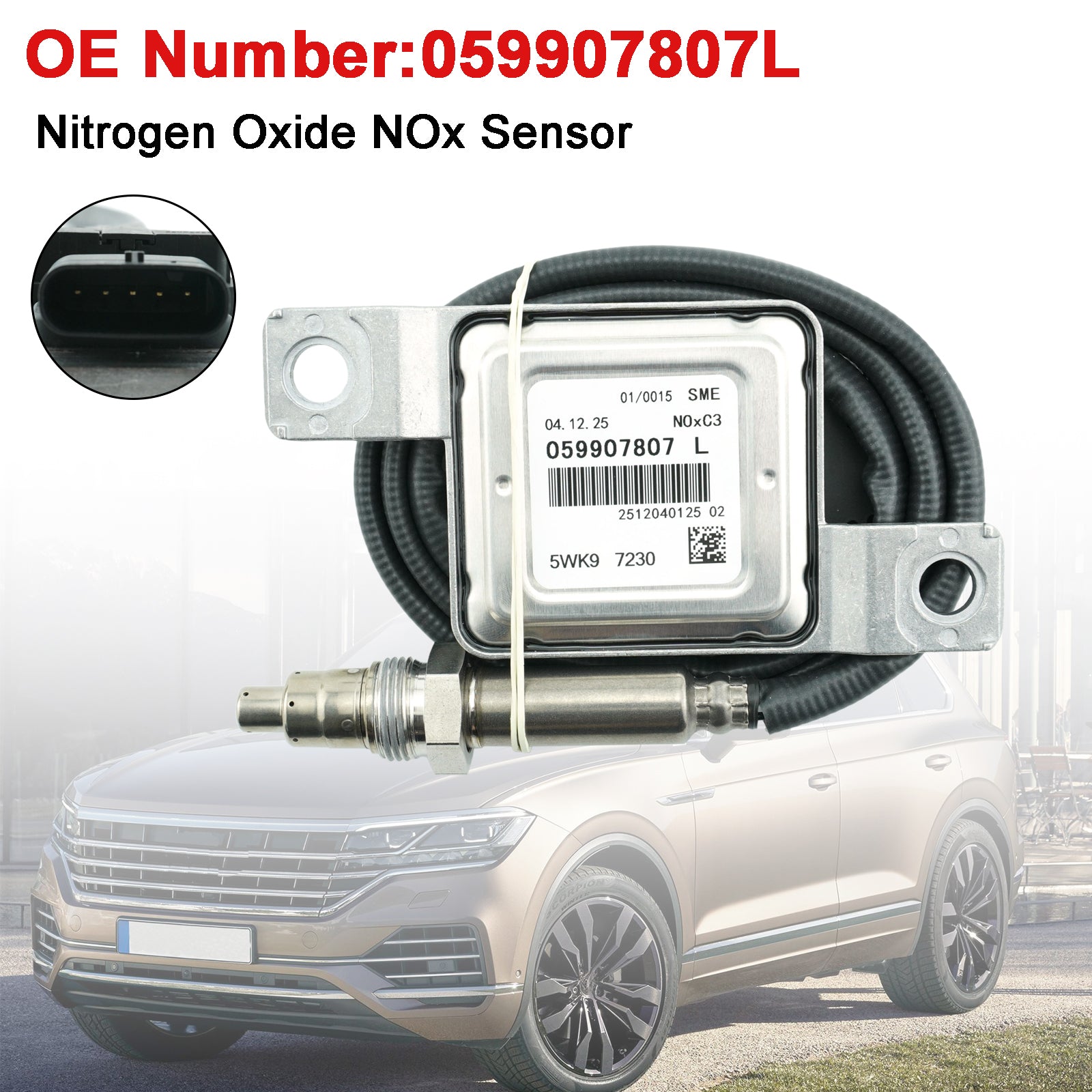 Capteur D'Oxydes D'Azote Nox 059907807L Pour VW Touareg 2010-2018 3.0 TDI