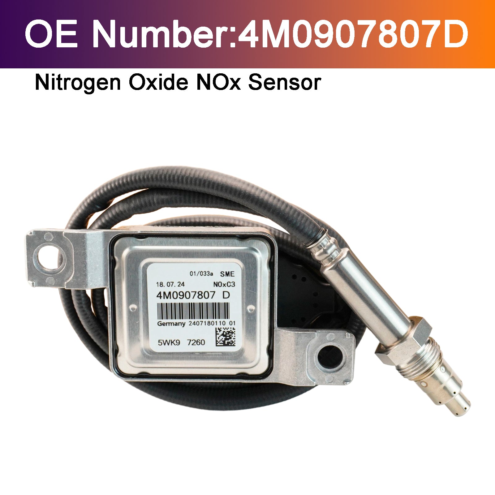 Capteur D'Oxydes D'Azote Nox 4M0907807D Pour Audi Q7 VW Touareg 3.0L 2015-2021