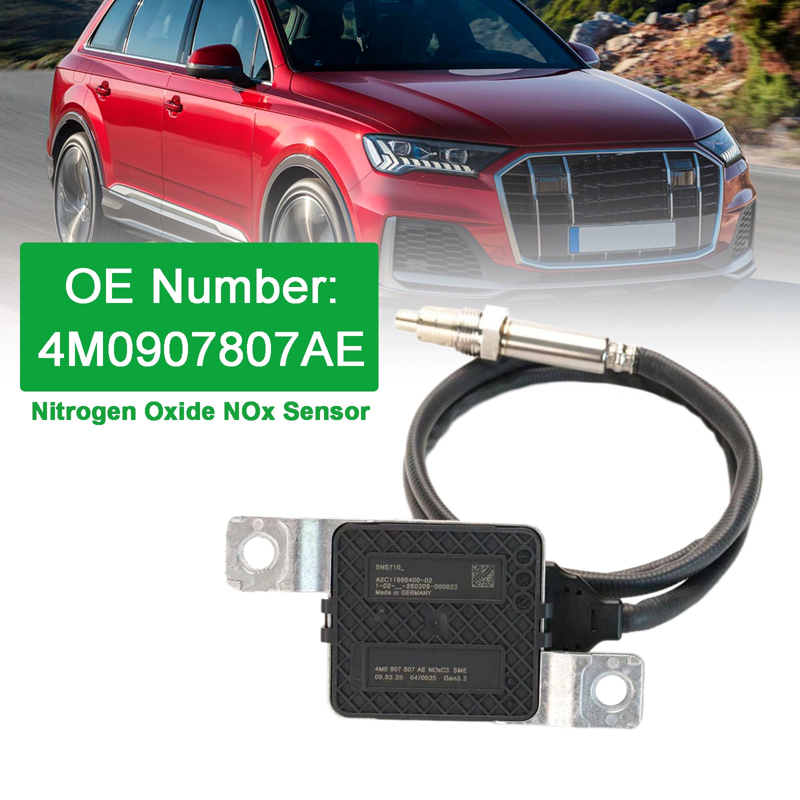 Capteur D'Oxydes D'Azote Nox 4M0907807AE Pour Audi Q7 VW Touareg 3.0 TDI 15-21