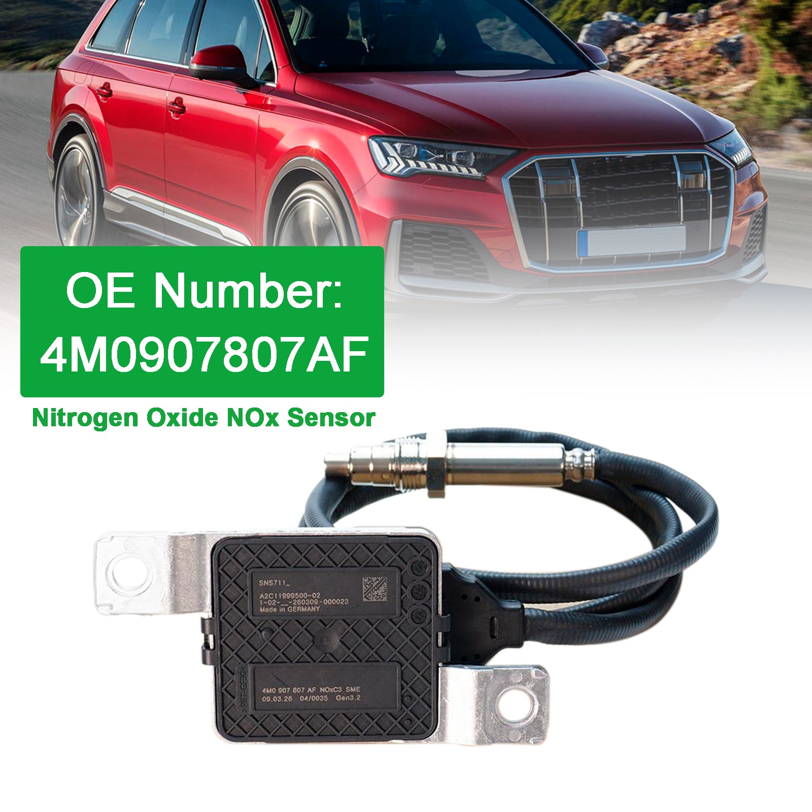 Capteur D'Oxydes D'Azote Nox 4M0907807AF Pour VW Audi Q7 3.0 Tdi Quattro 2015-2019