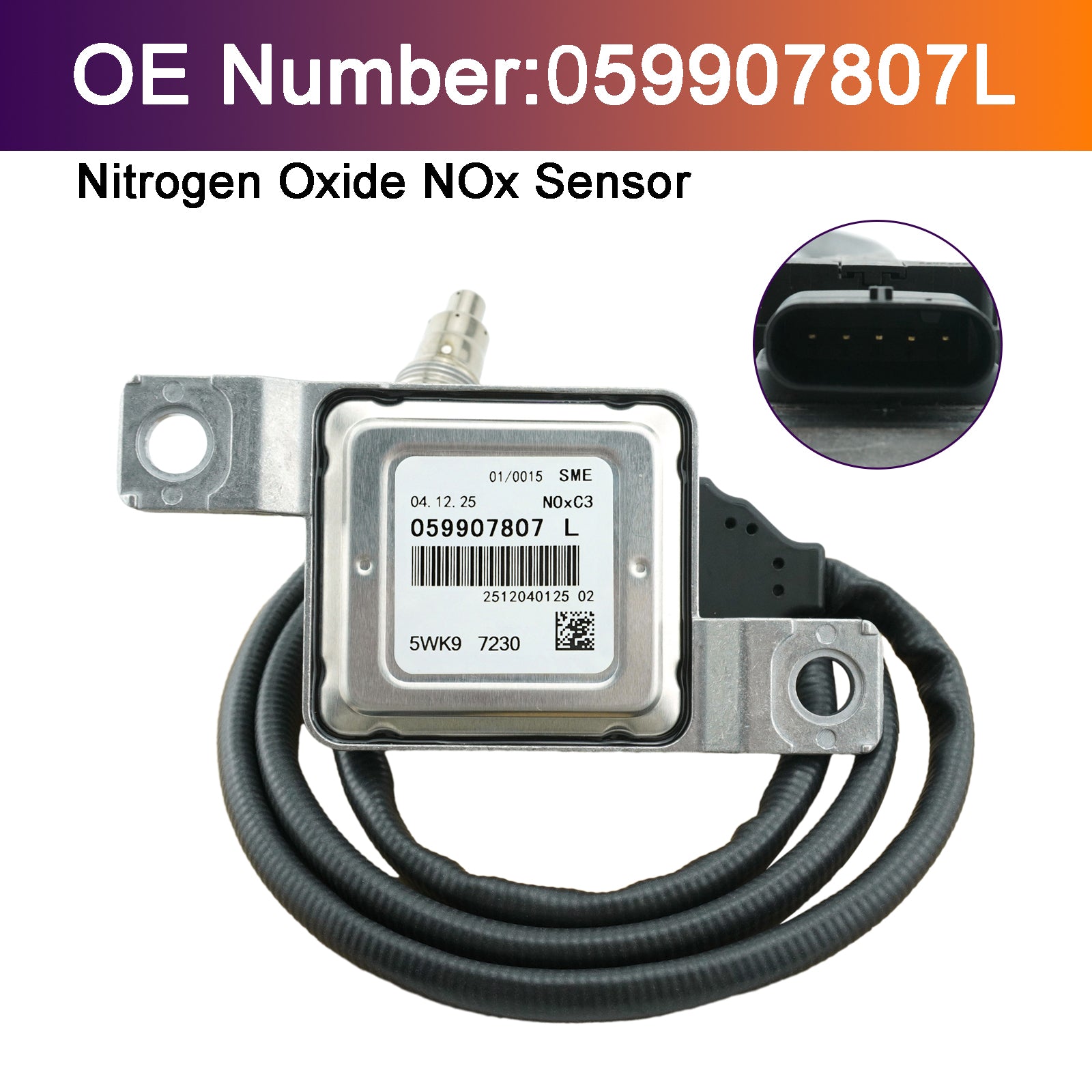 Capteur D'Oxydes D'Azote Nox 059907807L Pour VW Touareg 2010-2018 3.0 TDI