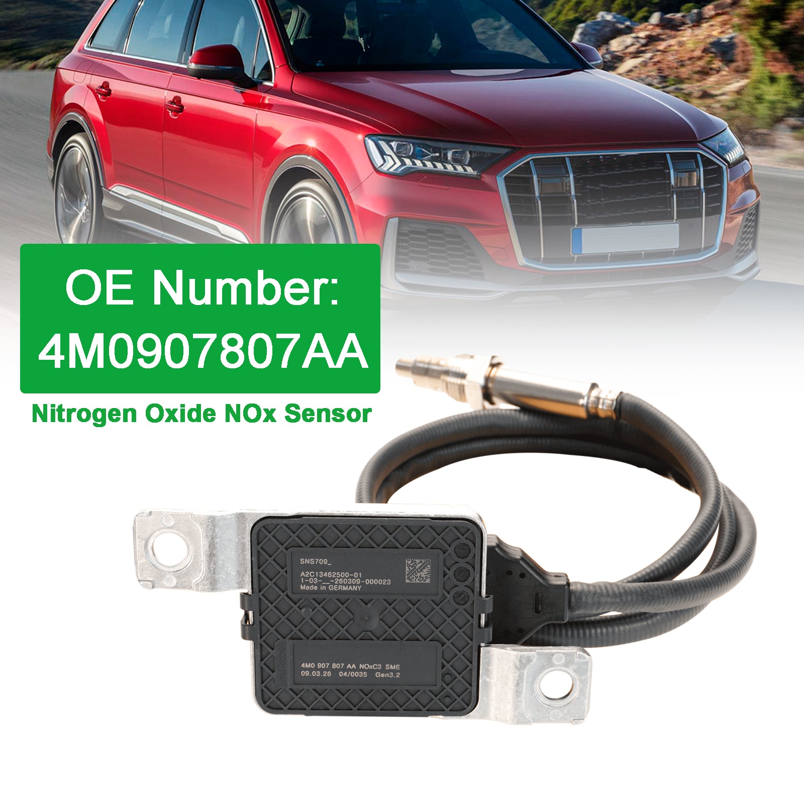 Capteur d'oxydes d'azote NOx 4M0907807AA Pour Audi Q7 VW Touareg 3.0 TDI 2015-2021