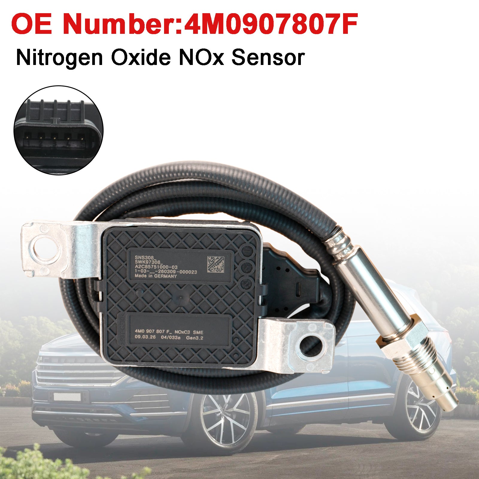 Capteur d'oxydes d'azote NOx 4M0907807F Pour VW Touareg Amarok Transporter Passat