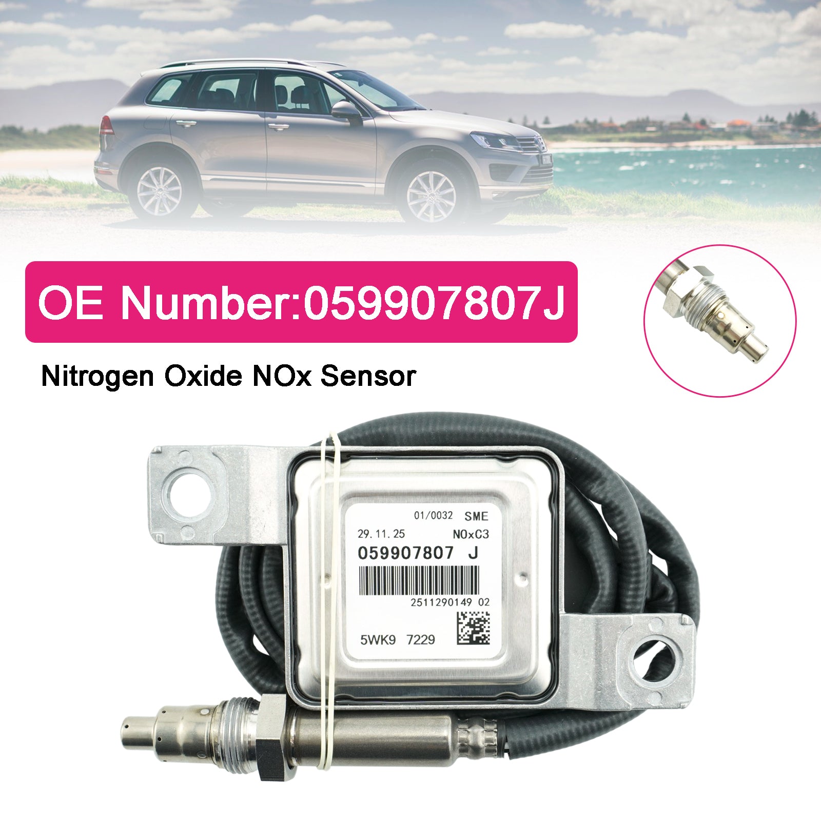 Capteur D'Oxydes D'Azote Nox 059907807J Pour VW Touareg TDI V6 A4 S4 A5 S5