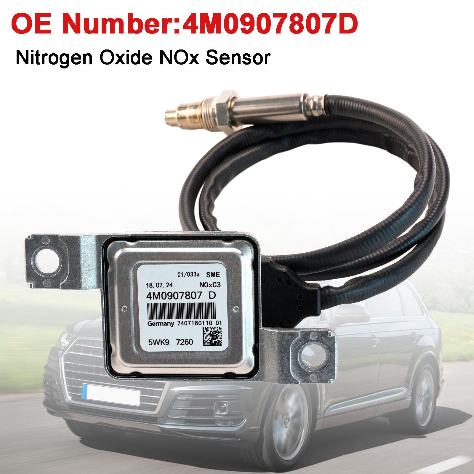 Capteur D'Oxydes D'Azote Nox 4M0907807D Pour Audi Q7 VW Touareg 3.0L 2015-2021