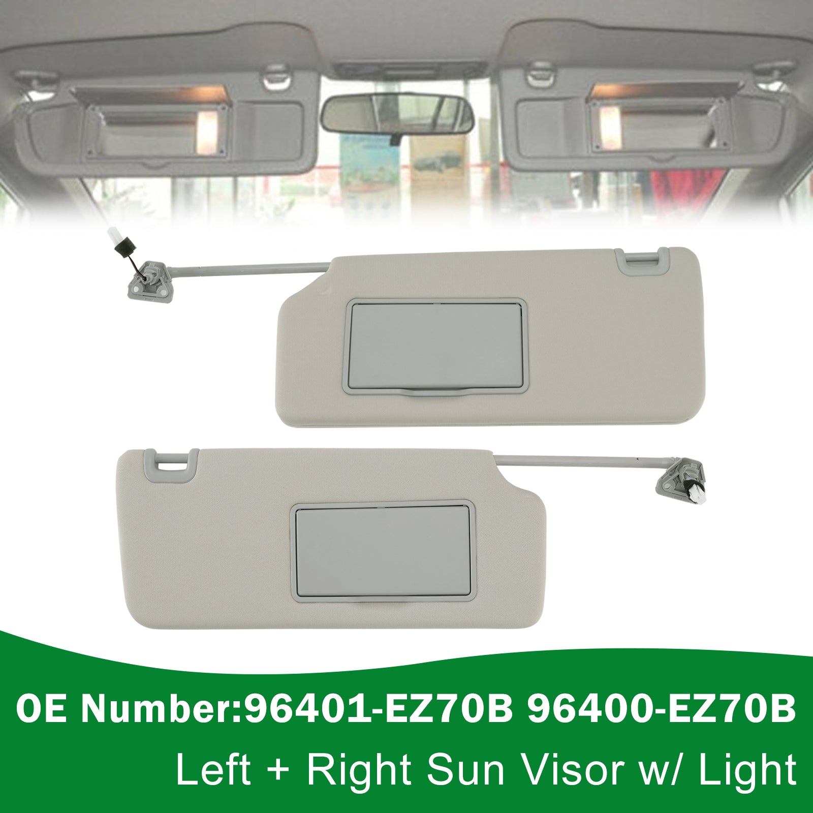 Pare-Soleil L+R Avec Lumière 96401-EZ70B 96400-EZ70B Pour Nissan Titan 2004-2024