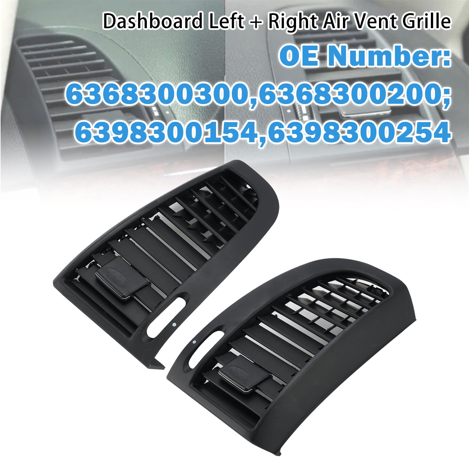 Grilles Ventilation Tableau De Bord L+R Pour Benz W636 04-15 W639 10-17