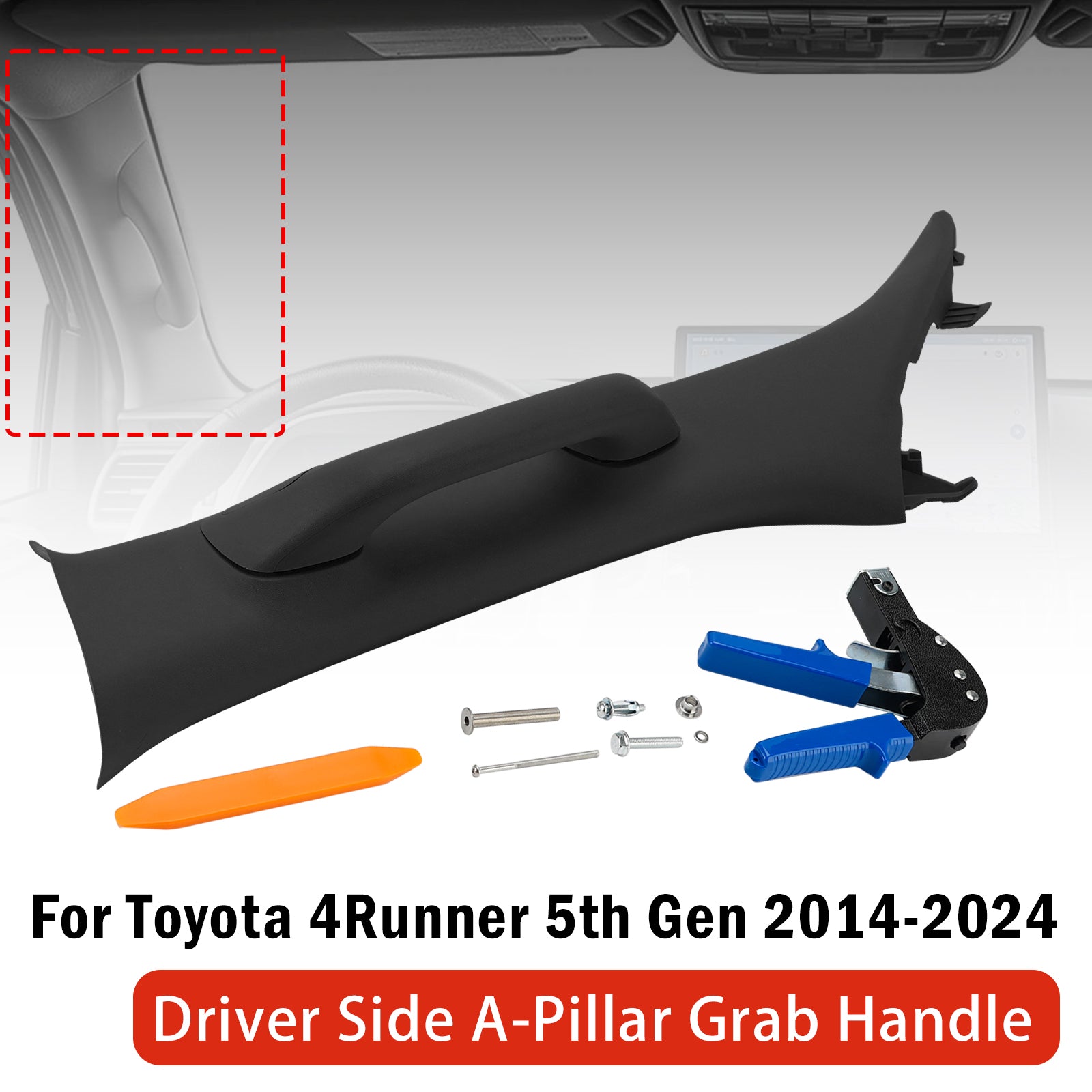 Poignée Saisie Pilier-A Côté Conducteur Noir Pour Toyota 4Runner 5Th Gen 14-24