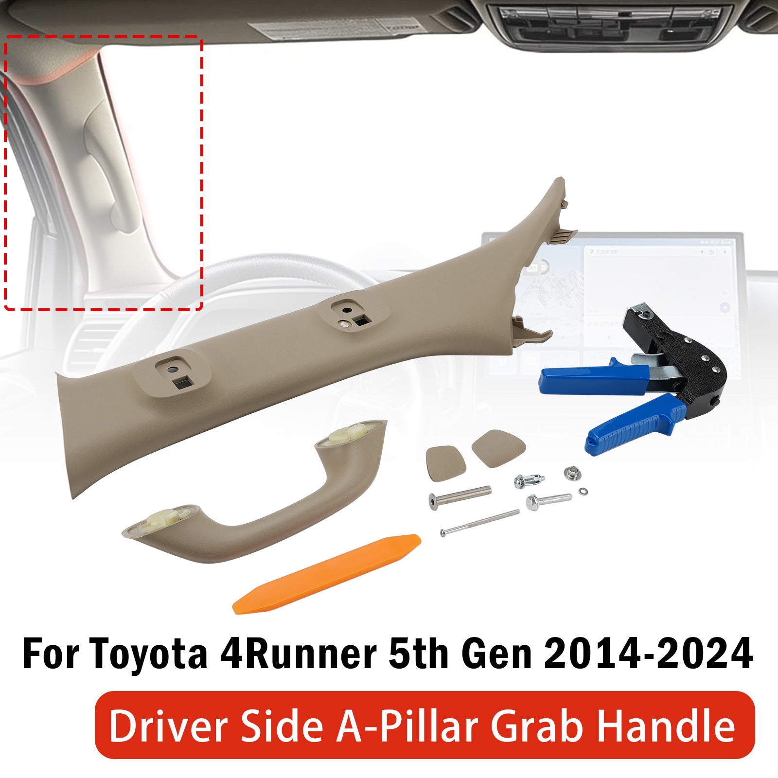 Poignée De Saisie Pilier-A Côté Conducteur Pour Toyota 4Runner 5Th Gen 2014-2024