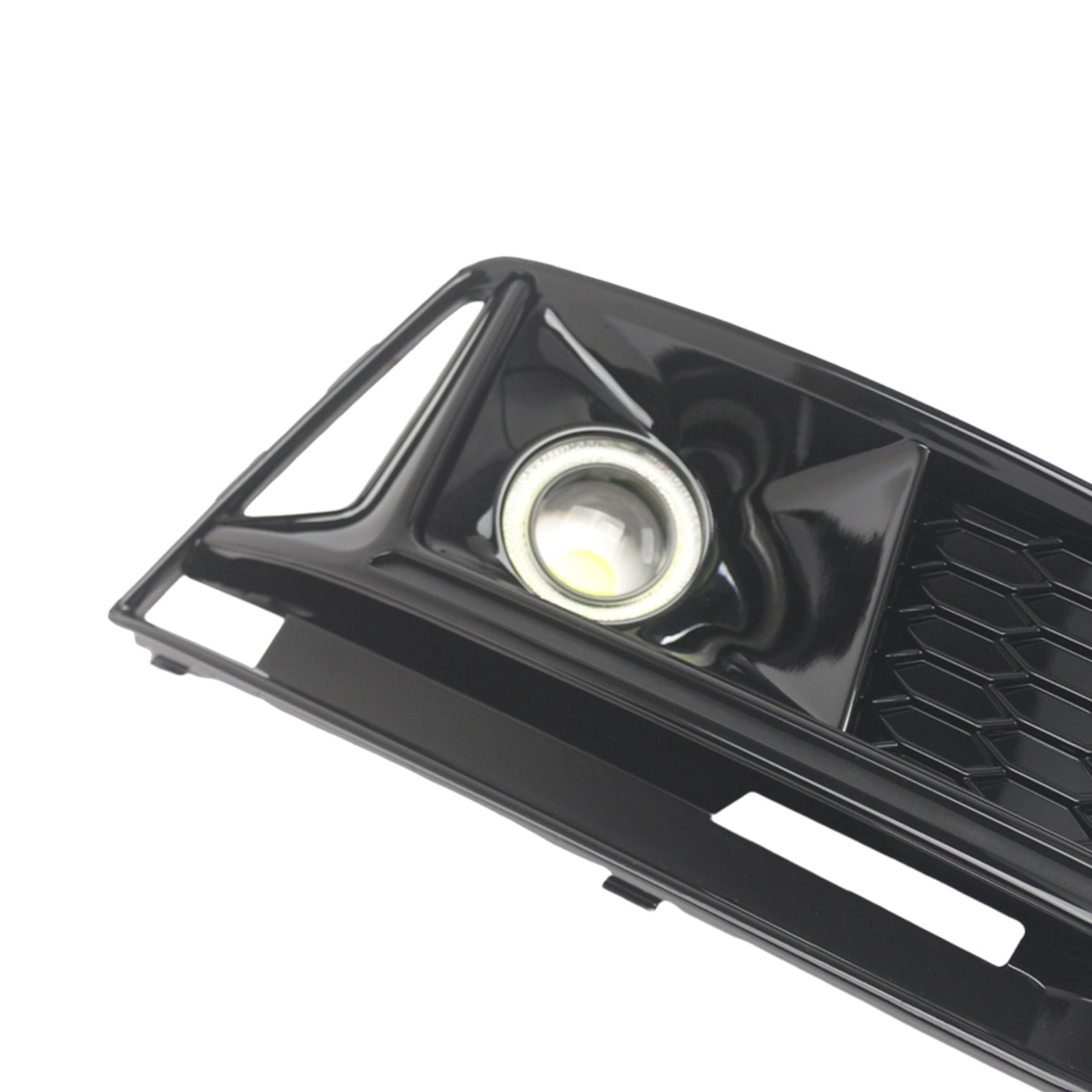 2PCS Black Front Bumper Foglight Grille Grill Pour Audi A4 S4 B9 2016-2019