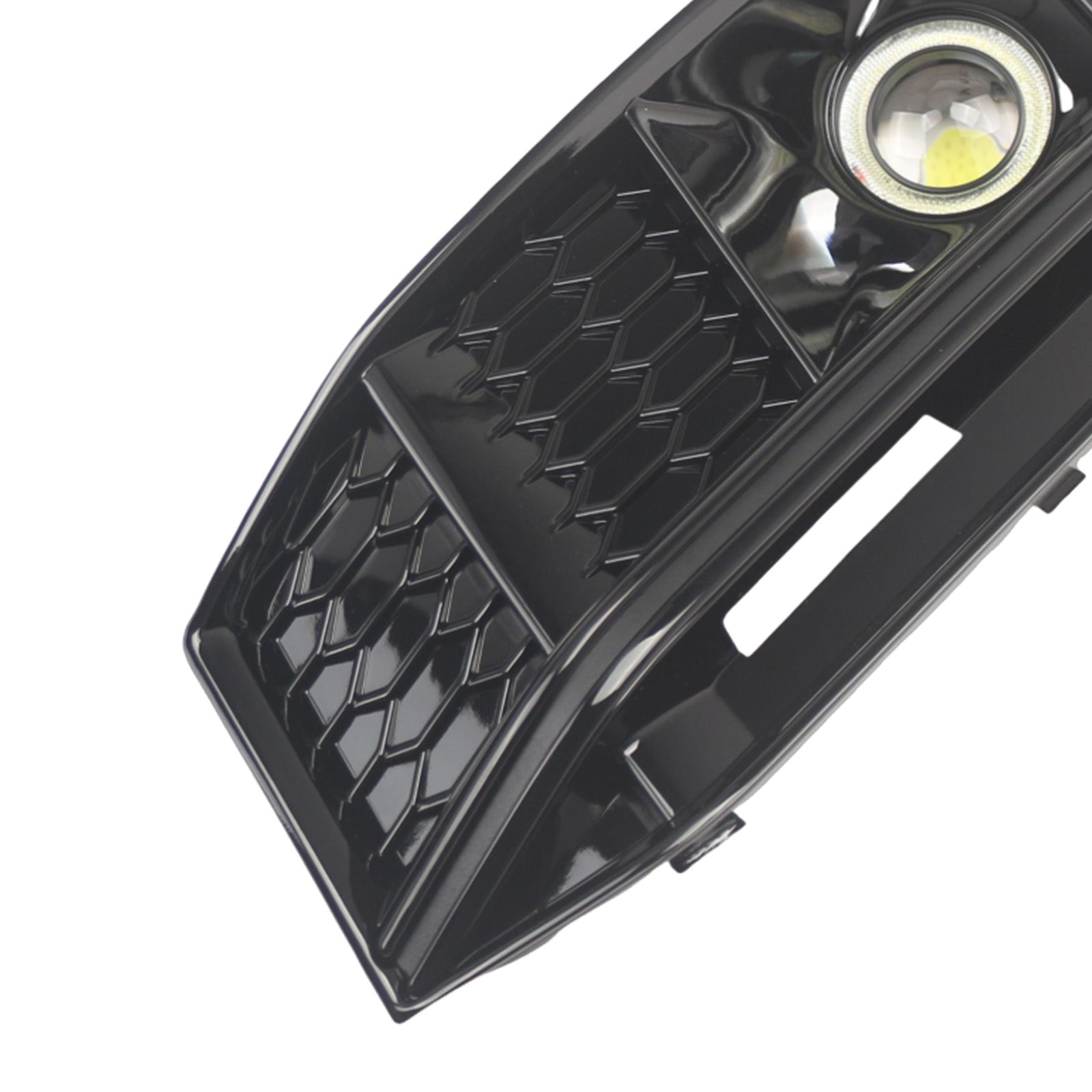 2PCS Black Front Bumper Foglight Grille Grill Pour Audi A4 S4 B9 2016-2019
