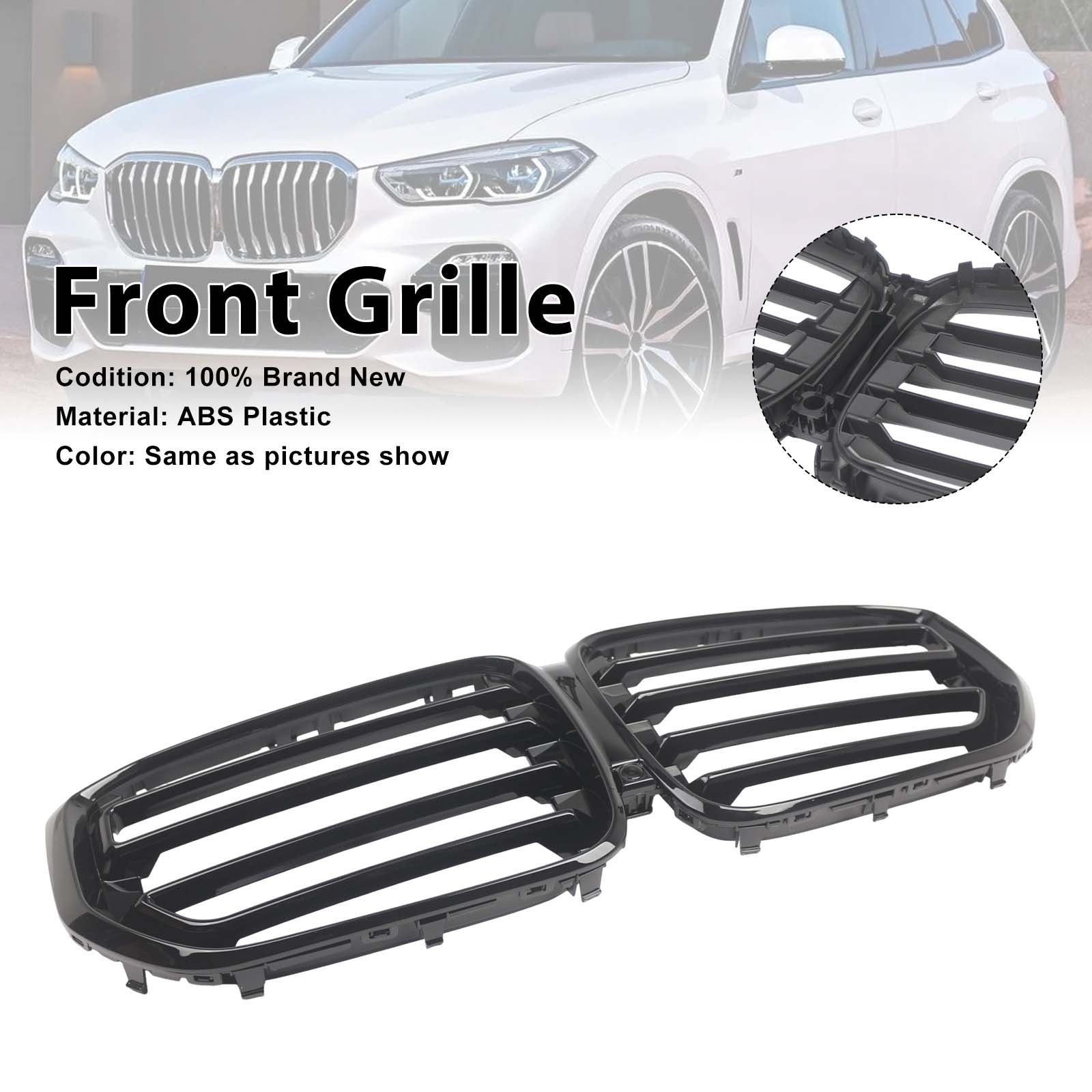 Sport Style Front Kidney Grille Grill Pour BMW X5 G05 2019-2022 Gloss Black