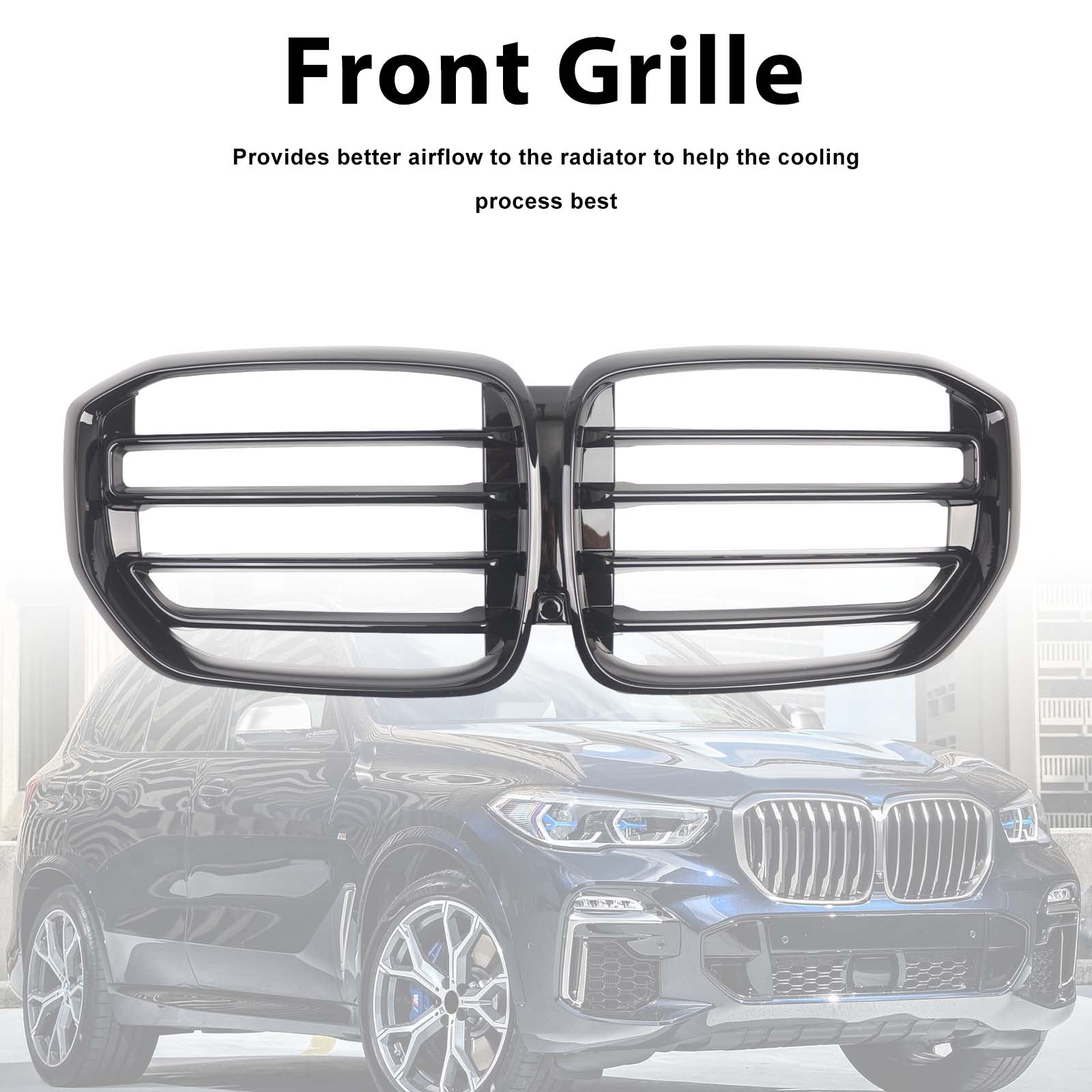 Sport Style Front Kidney Grille Grill Pour BMW X5 G05 2019-2022 Gloss Black